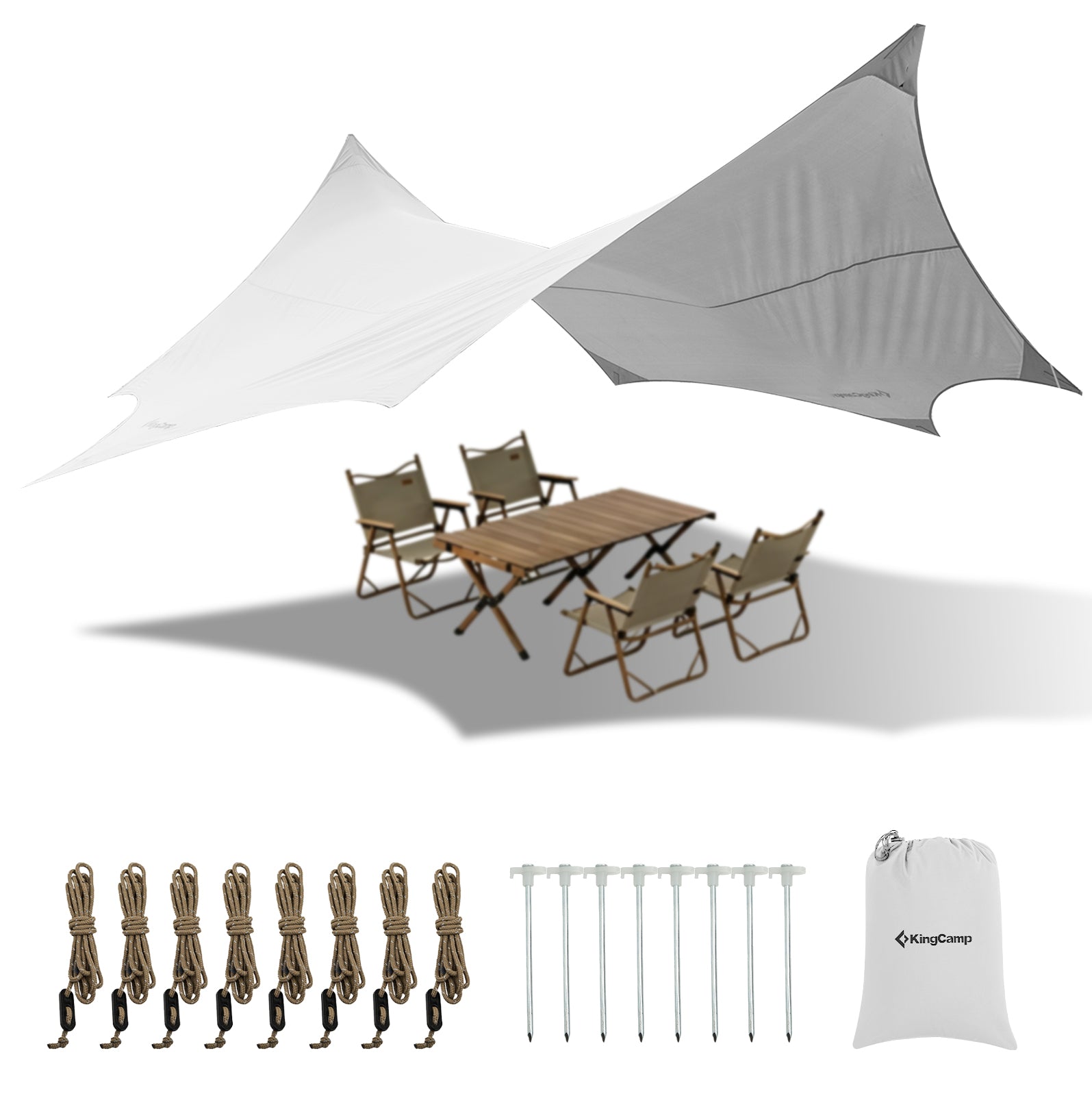 KingCamp Rimini 6 タープ 八角形 軽量設計 410×410cm 遮光・遮熱対応