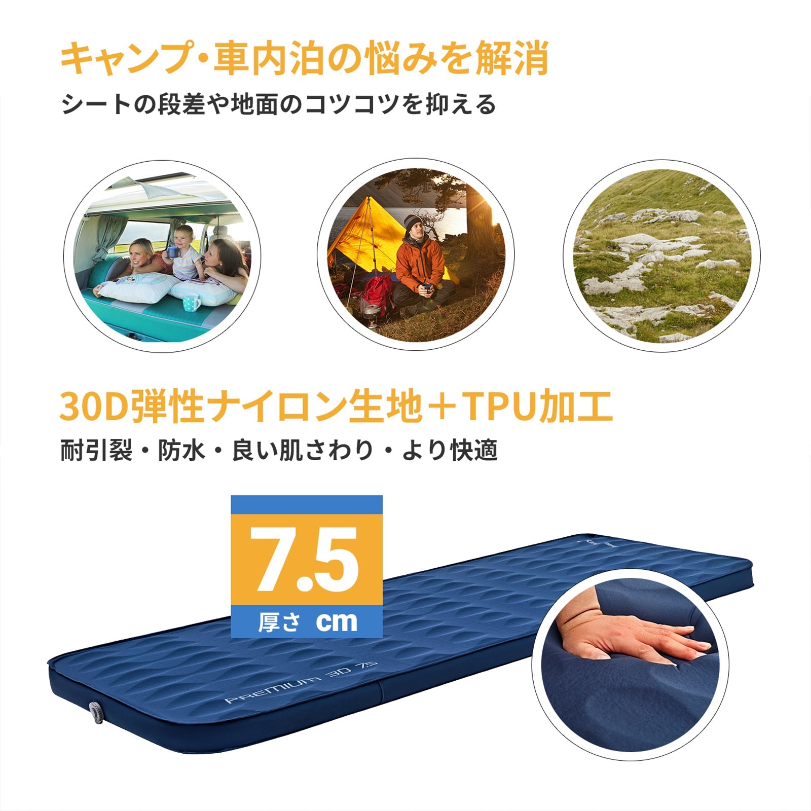 KingCamp キャンプ用セルフインフレーティングスリーピングパッド 超厚ダブル?シングルフォームマットレス