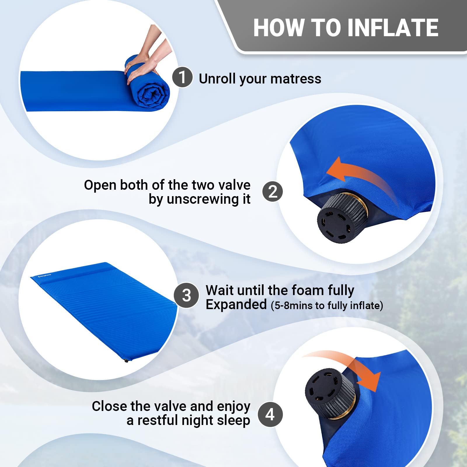 KingCamp 快適な二人用フインフレータブルパッド