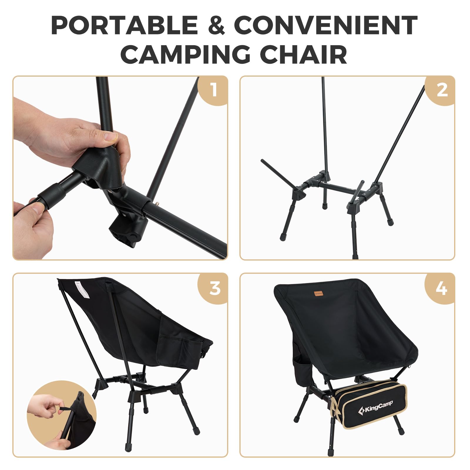 KingCamp ALOE P20 7075 H型ポータブルキャンプチェア