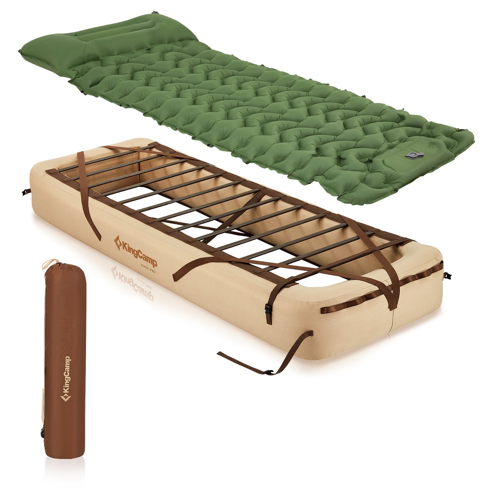 KingCamp 超軽量足踏み式キャンプマット付きエアーベッド