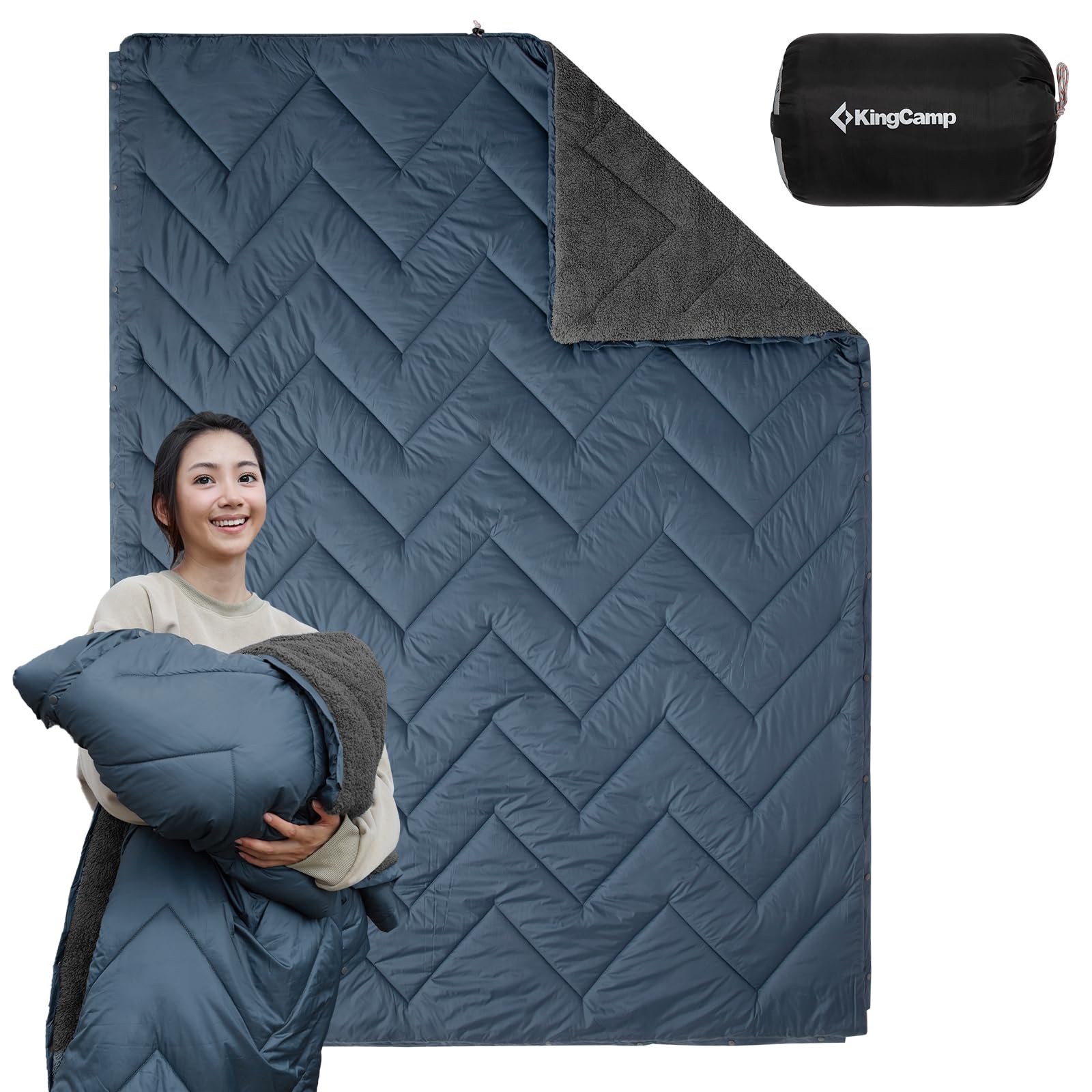【2025 NEW】KingCamp キャンプブランケットフリース大判200×145cm