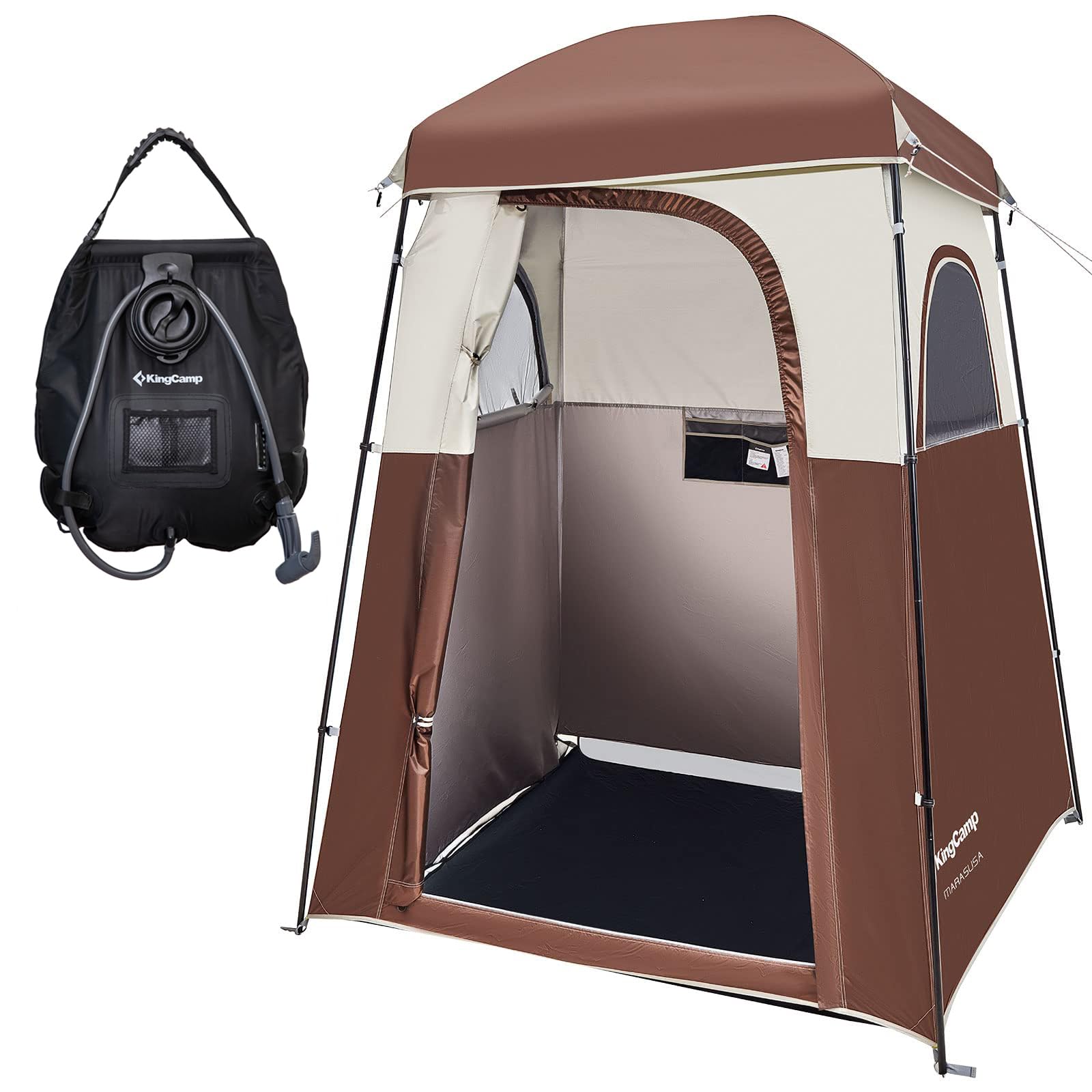 KingCamp 着替えテント簡易シャワールーム トイレ更衣室ビーチテント1人用ポータブルシャワー付き