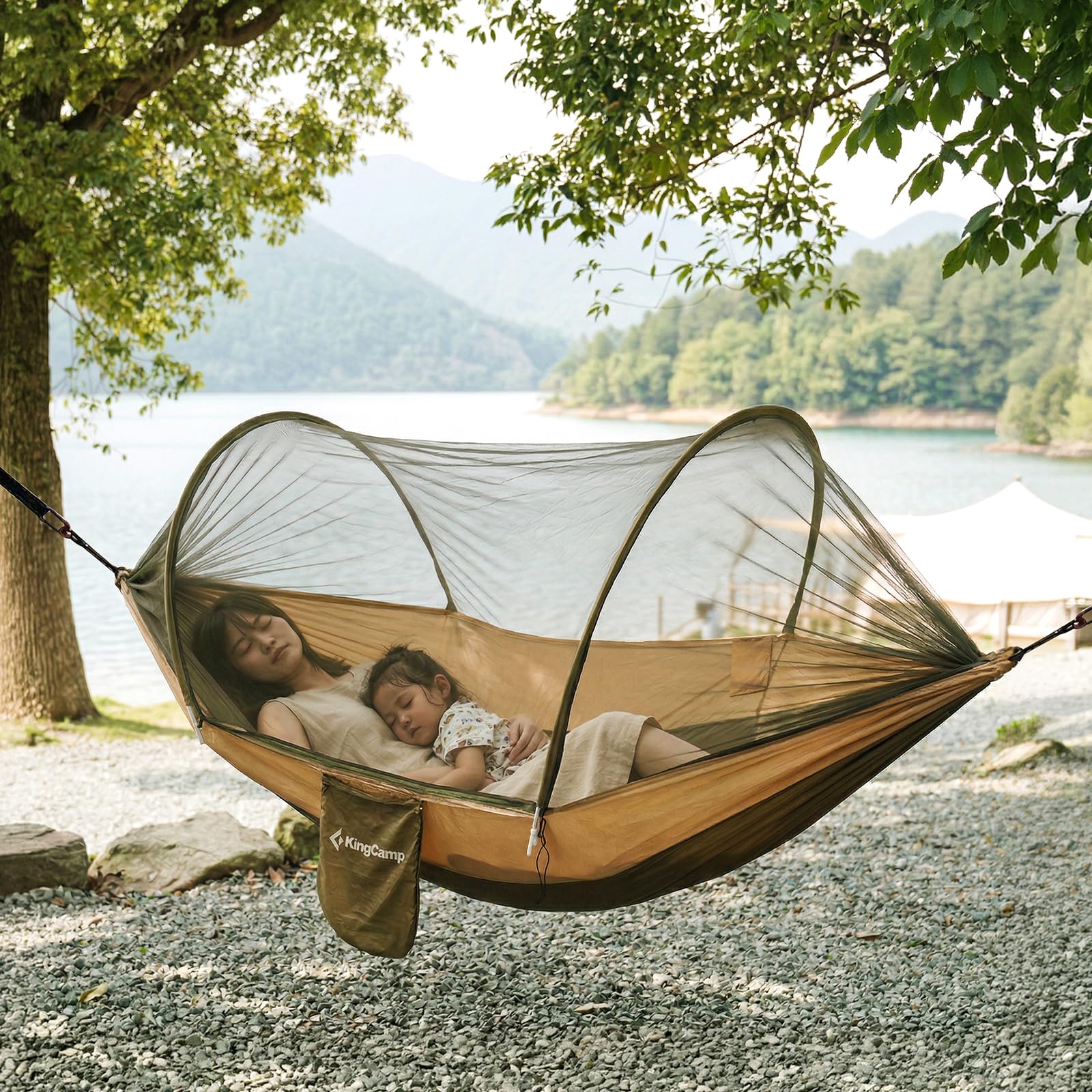 【2026 NEW】KingCamp MosqShield Hammock 蚊帳付きハンモック ダブルサイズ 1~2人用 1台3役