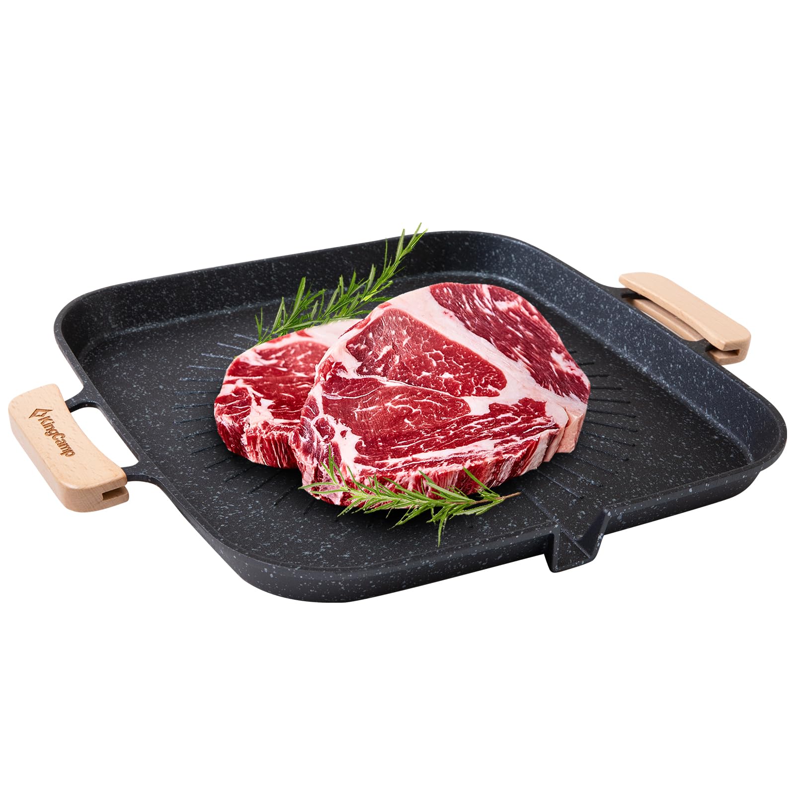 KingCamp グリルプレートih焼肉プレートグリルパンアルミニウム合金製 38cm×32cm×2.5cm