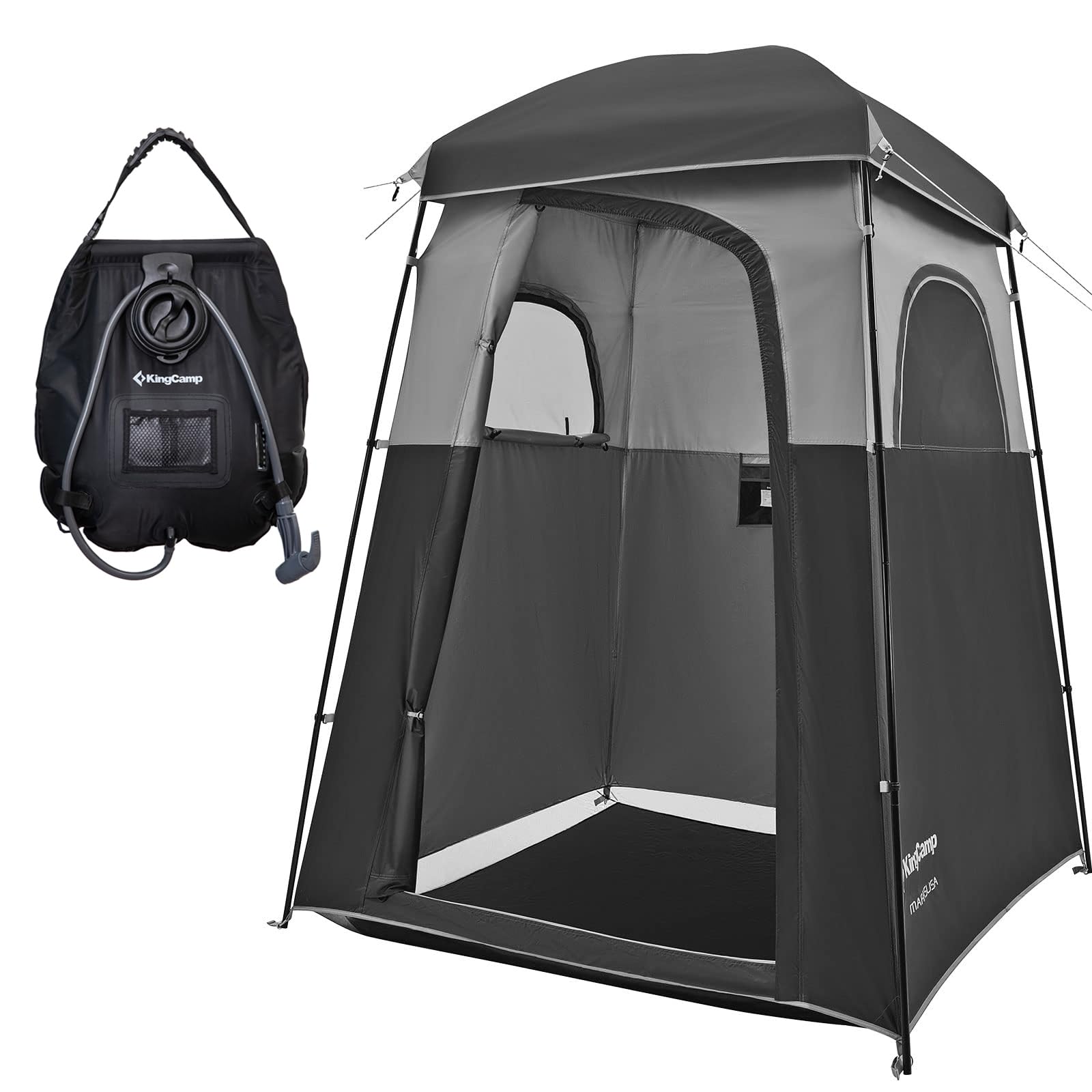KingCamp 着替えテント簡易シャワールーム トイレ更衣室ビーチテント1人用ポータブルシャワー付き