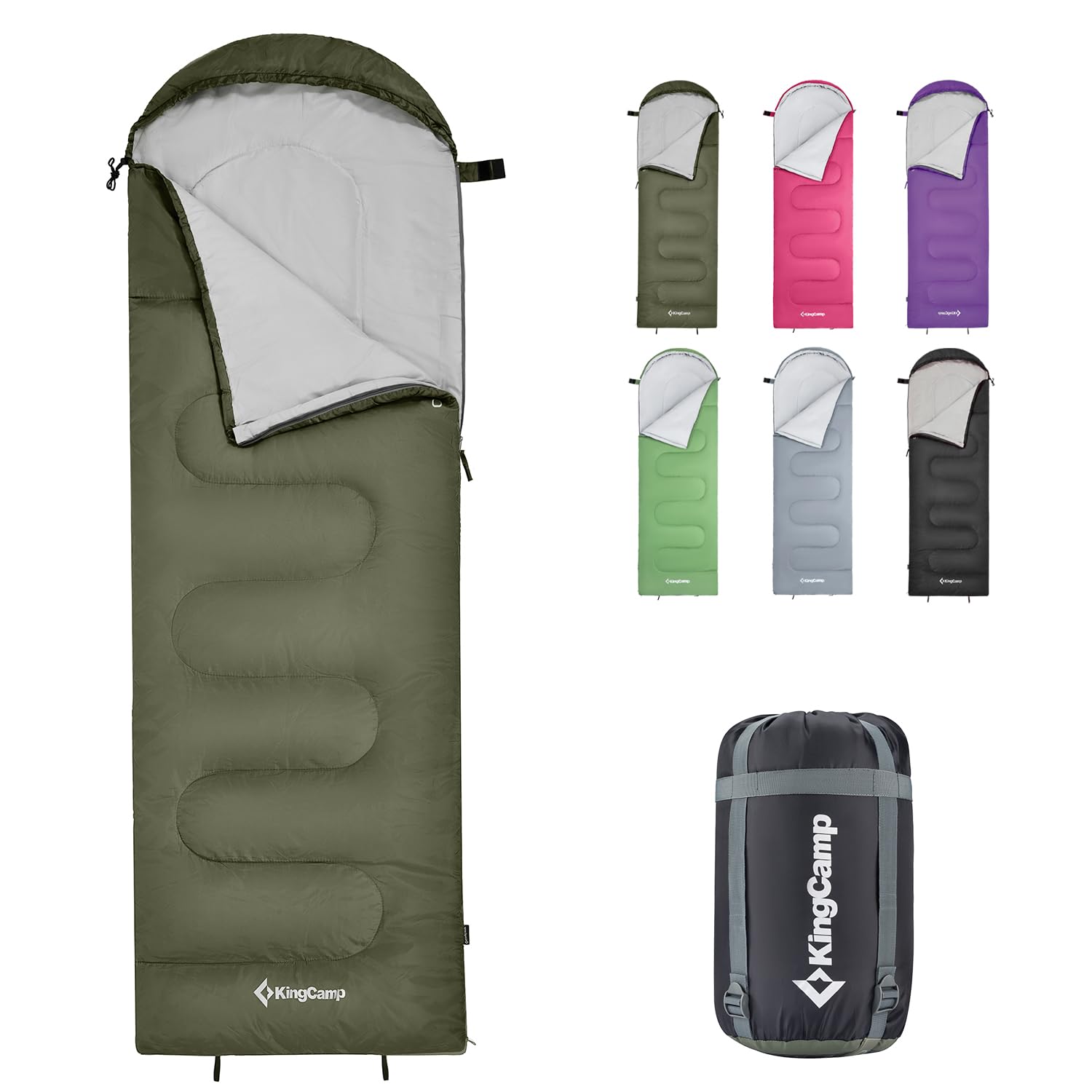 KingCamp 春用 夏用 封筒型 寝袋 (190+30)x75cm