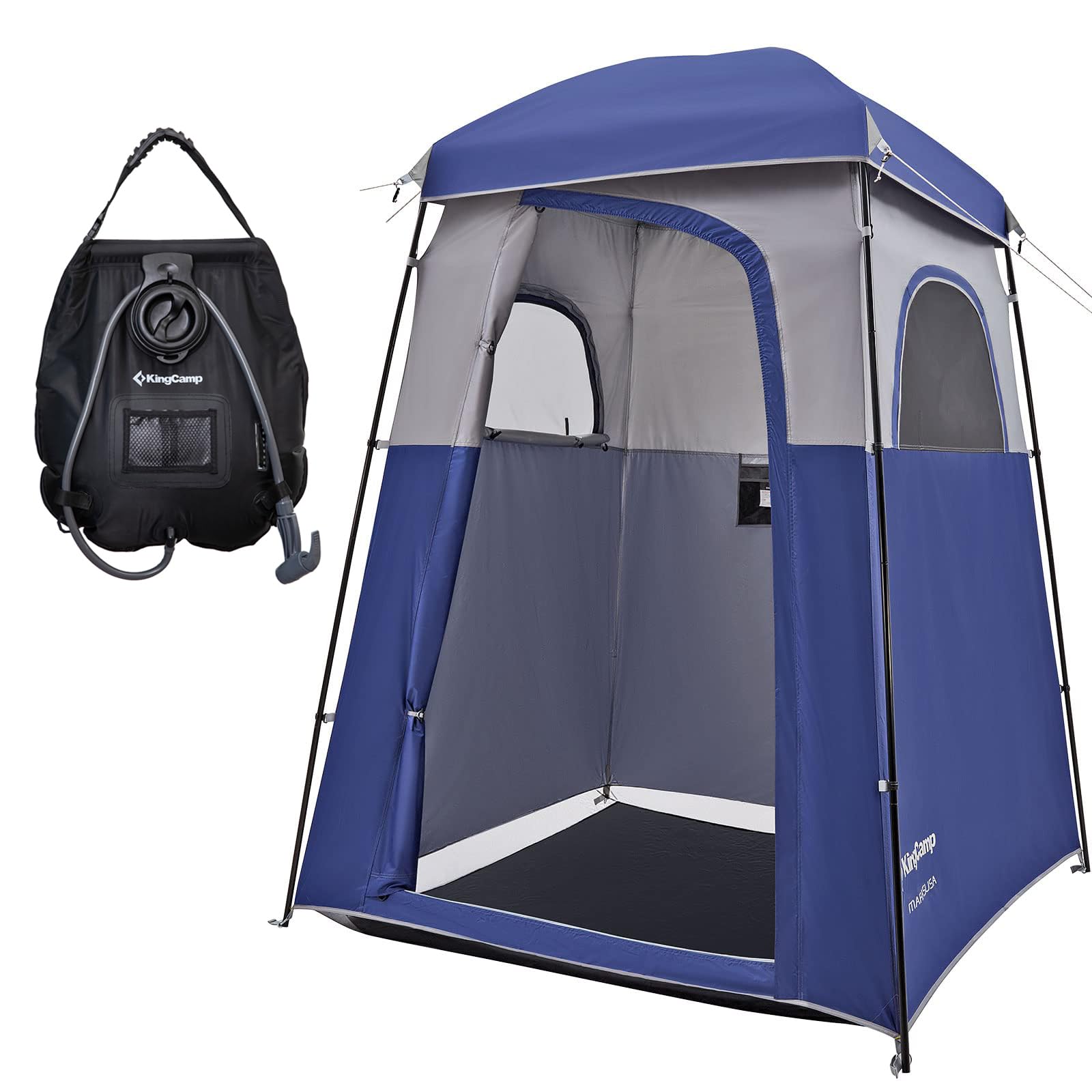 KingCamp 着替えテント簡易シャワールーム トイレ更衣室ビーチテント1人用ポータブルシャワー付き