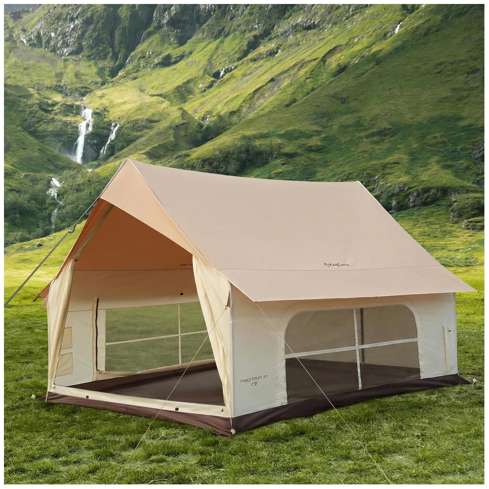 【2026 NEW】KingCamp MOUNTAIN IN C5 ロッジテント TC素材 4~5人用 煙突穴付き