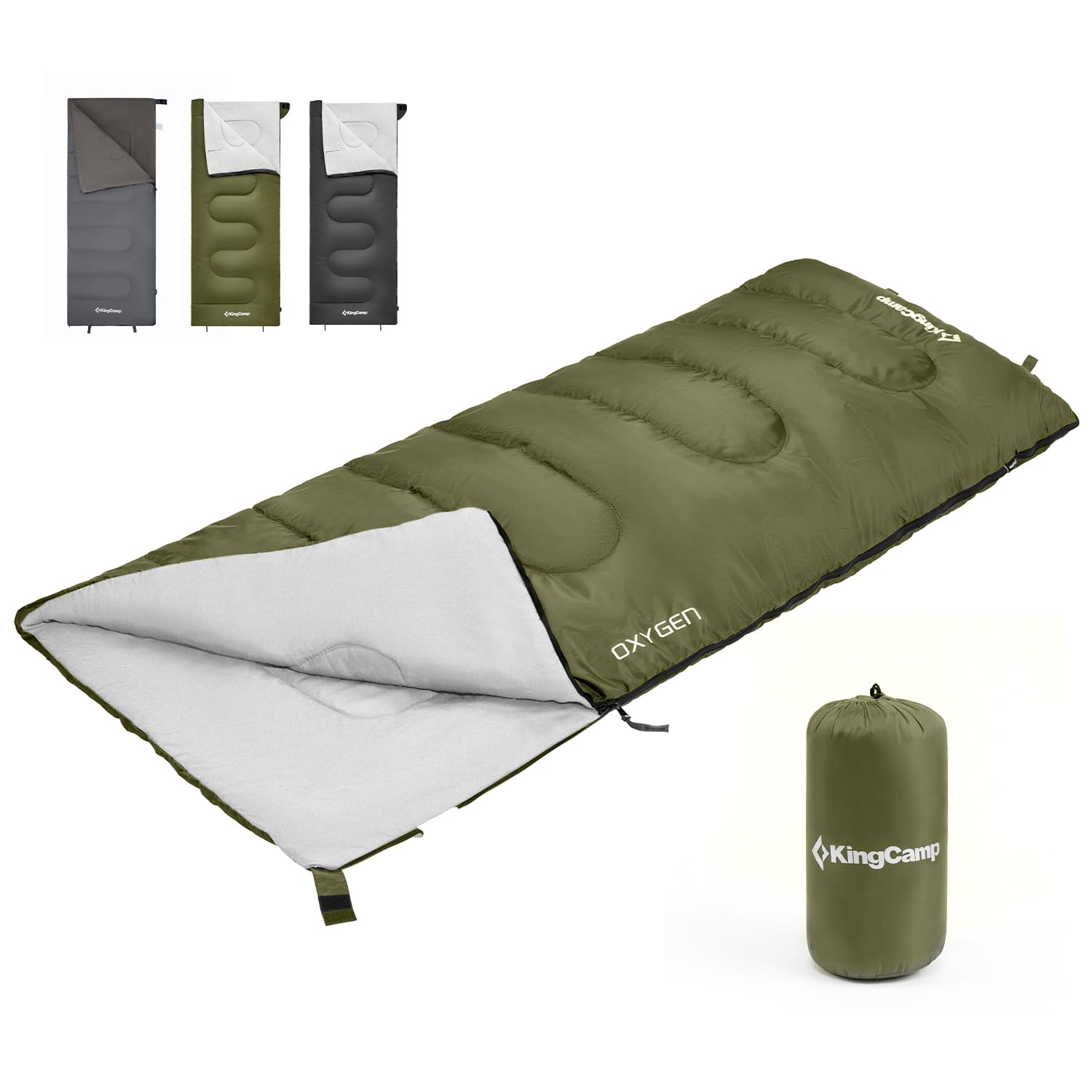 KingCamp 封筒型寝袋冬用手足伸ばし可能シュラフ1.4kg保温コンパクト寝袋
