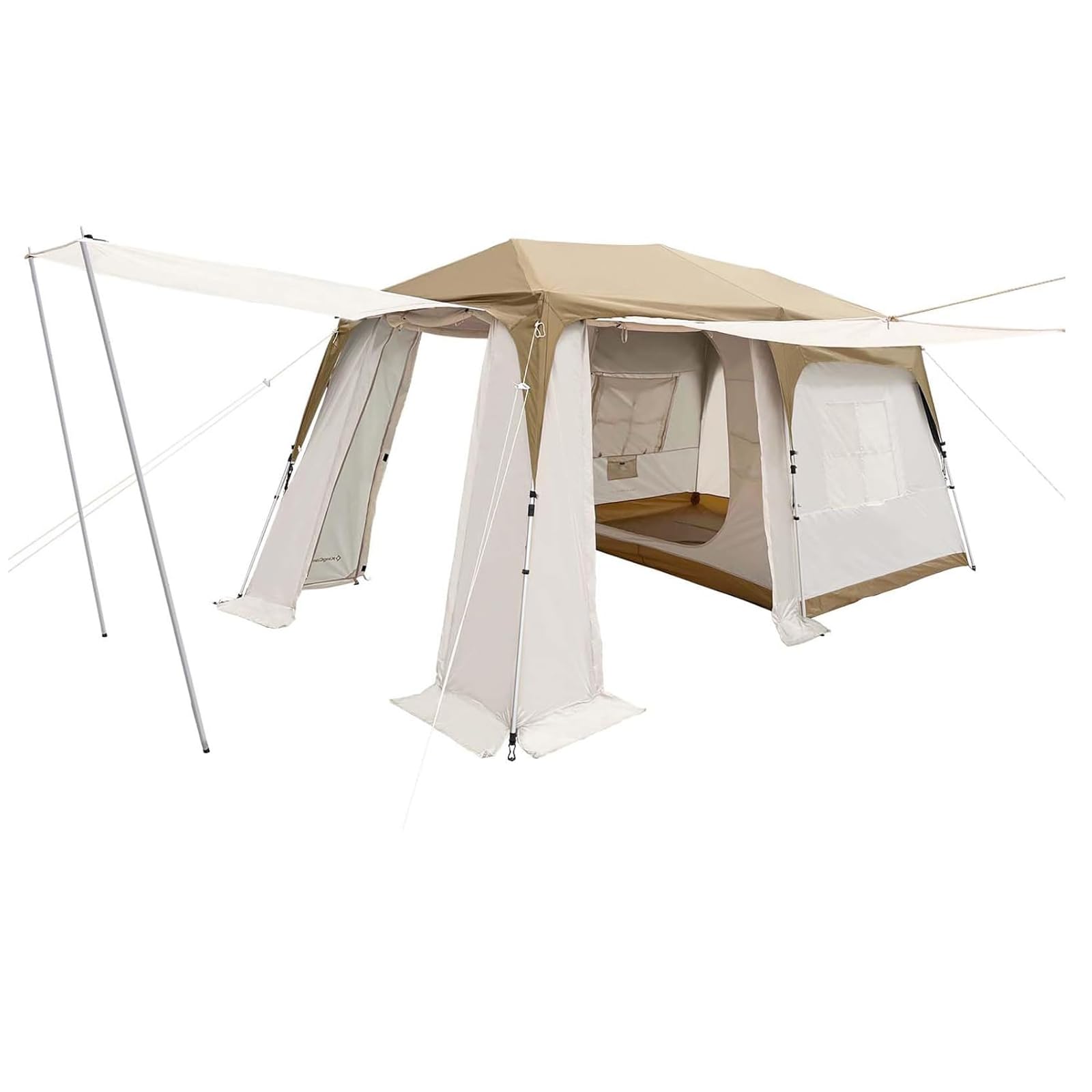 KingCamp ファミリー用トンネルテントワンタッチ テント4人用2ルームテント広い前室付き
