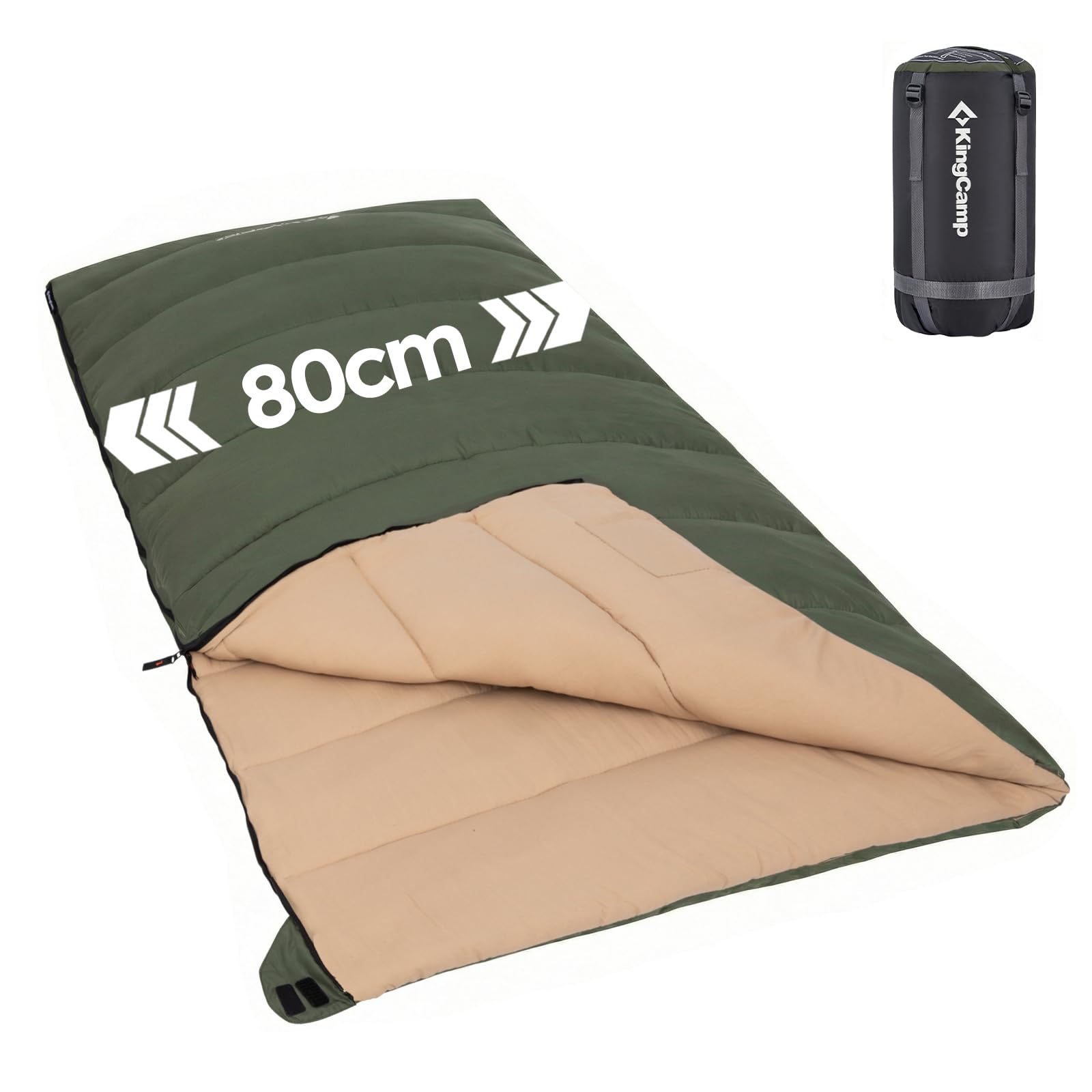 【2026 NEW】KingCamp Trippy 110 封筒型スリーピングバッグ 連結可能 1kg