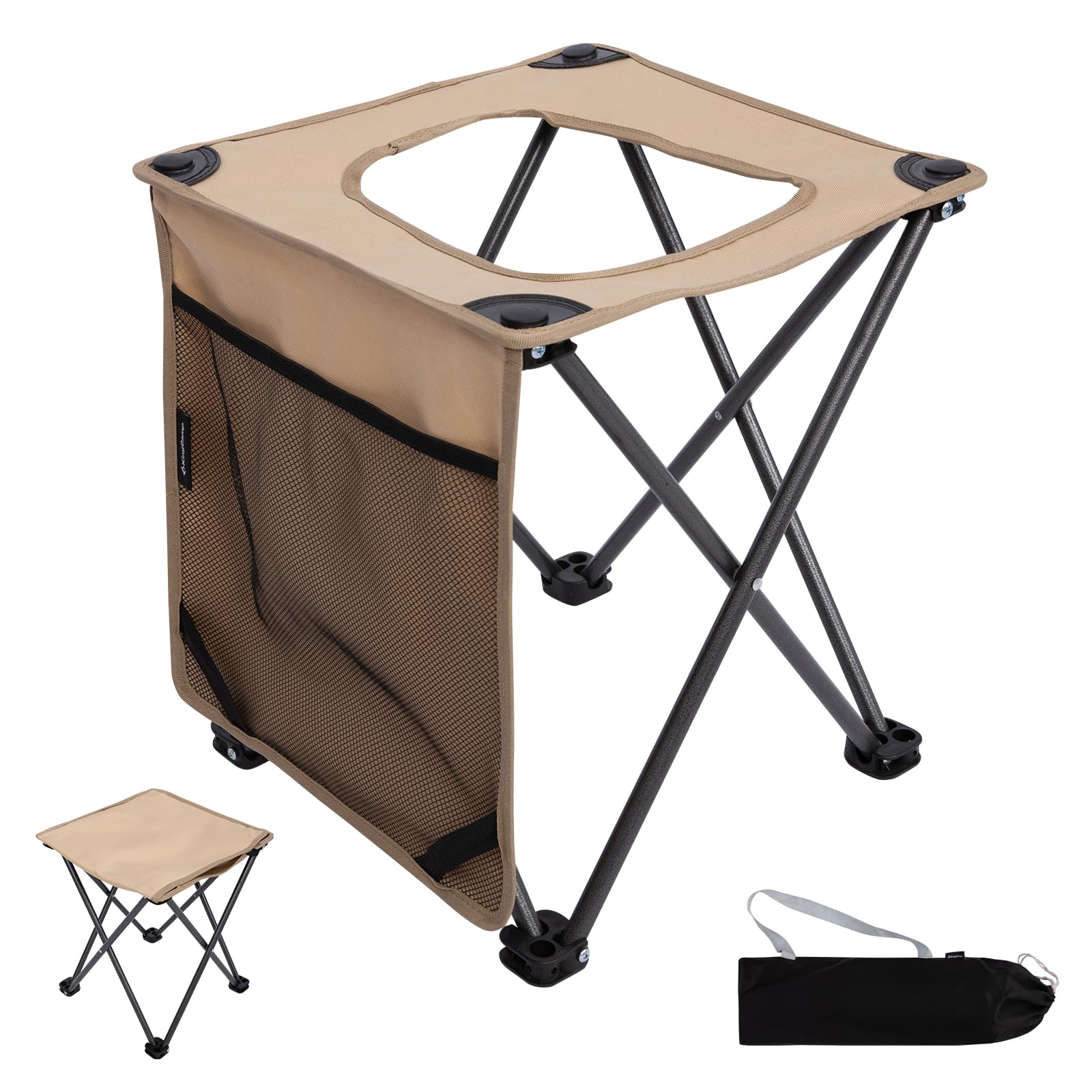 KingCamp Portable Toilet Stool 折りたたみ式 簡易トイレ 軽量設計 耐荷重110kg