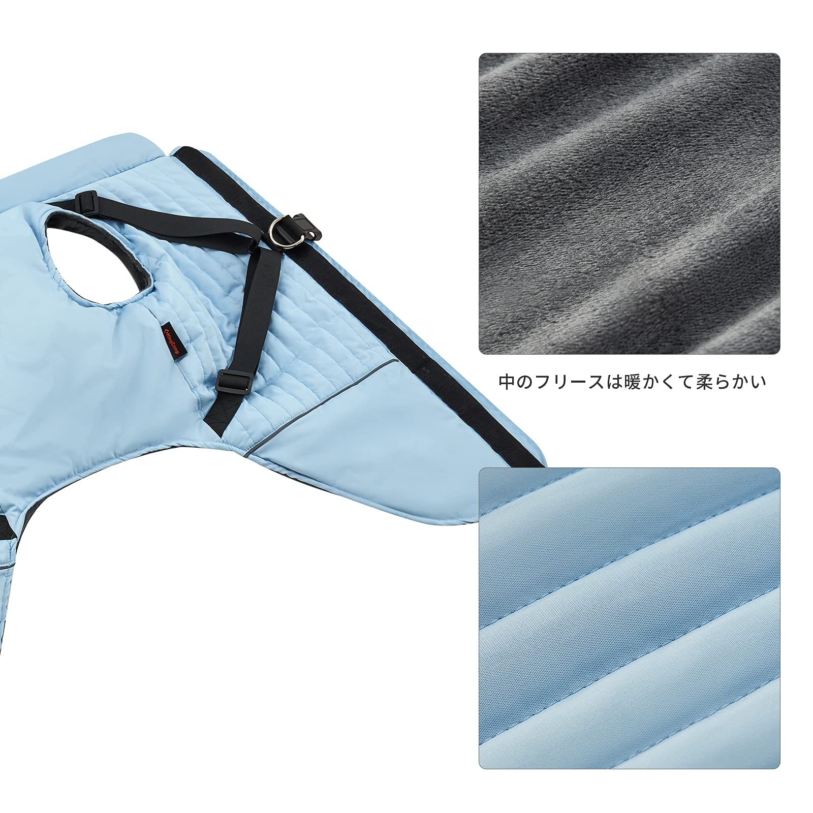 KingCamp 犬服犬用コート暖かいドッグウェア防寒着脱簡単