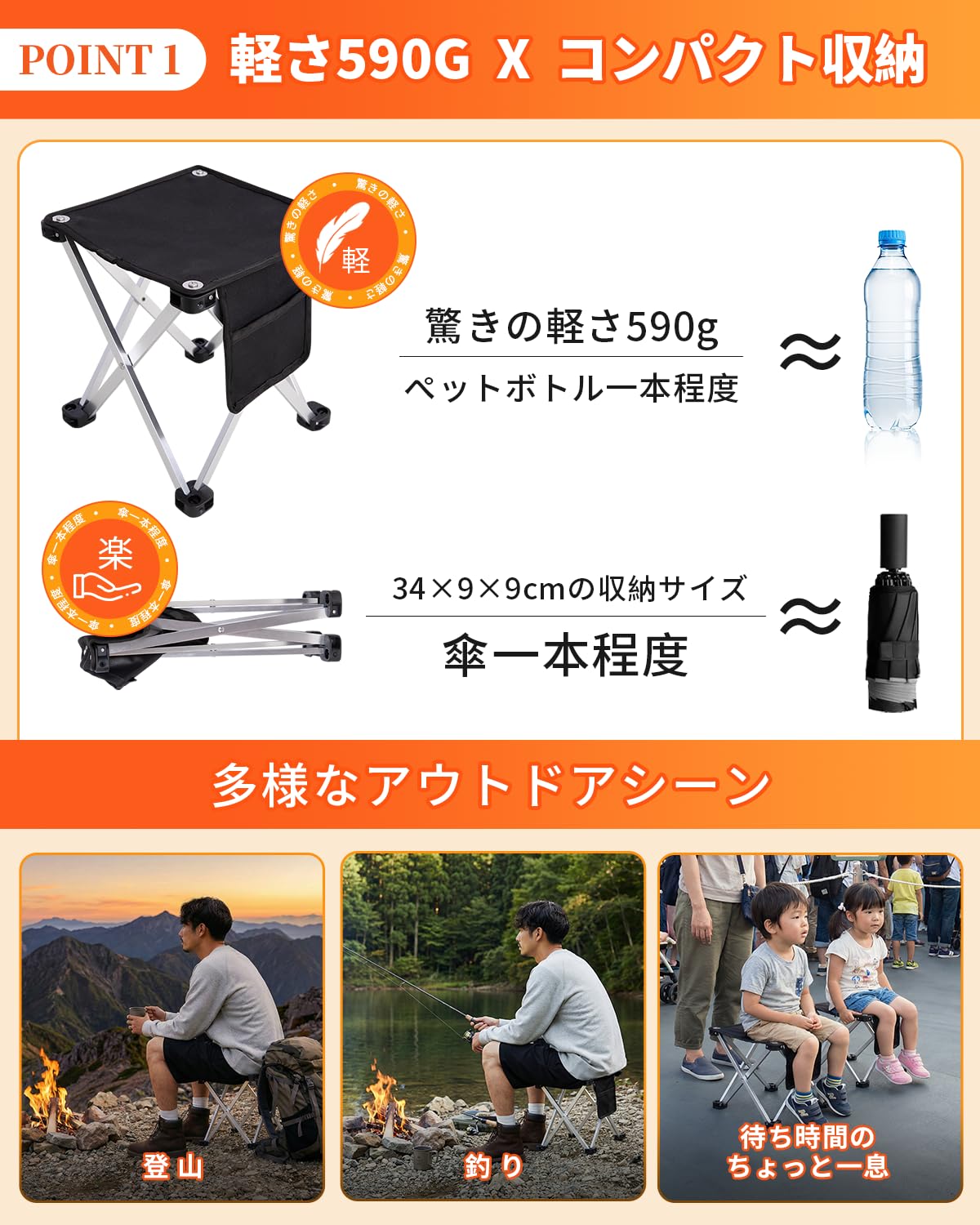 【2026 NEW】KingCamp MoriLite Arlu M 超軽量 コンパクトチェア