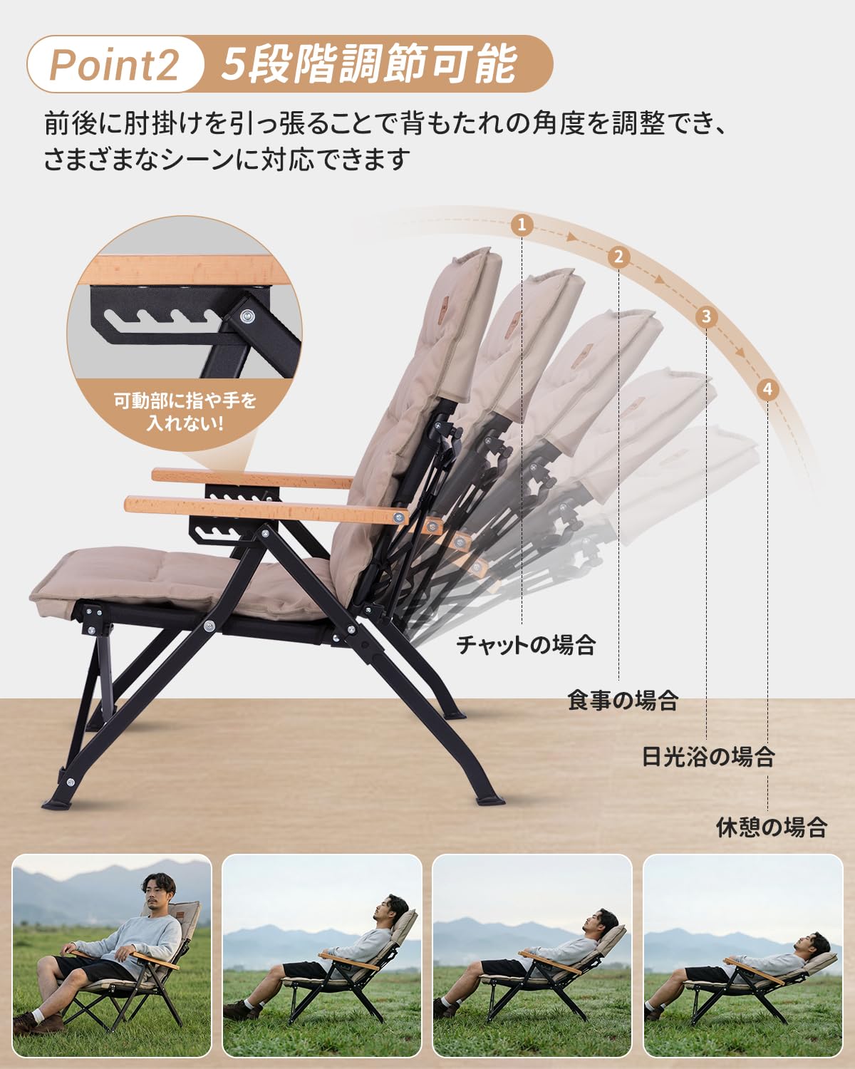 【2026 NEW】KingCamp MANGROVE C10 リクライニングローチェア 5段階調整