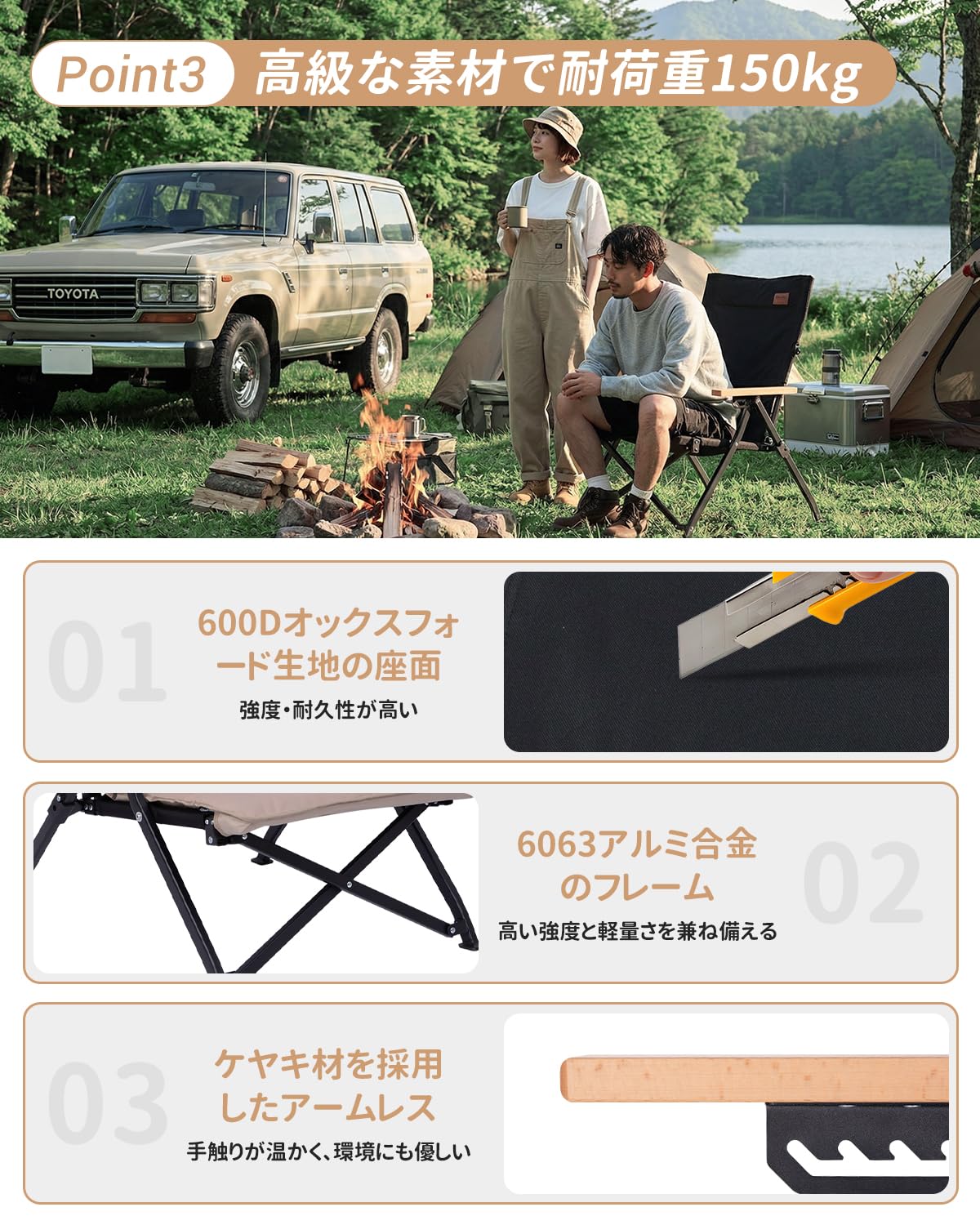 【2026 NEW】KingCamp MANGROVE C10 リクライニングローチェア 5段階調整