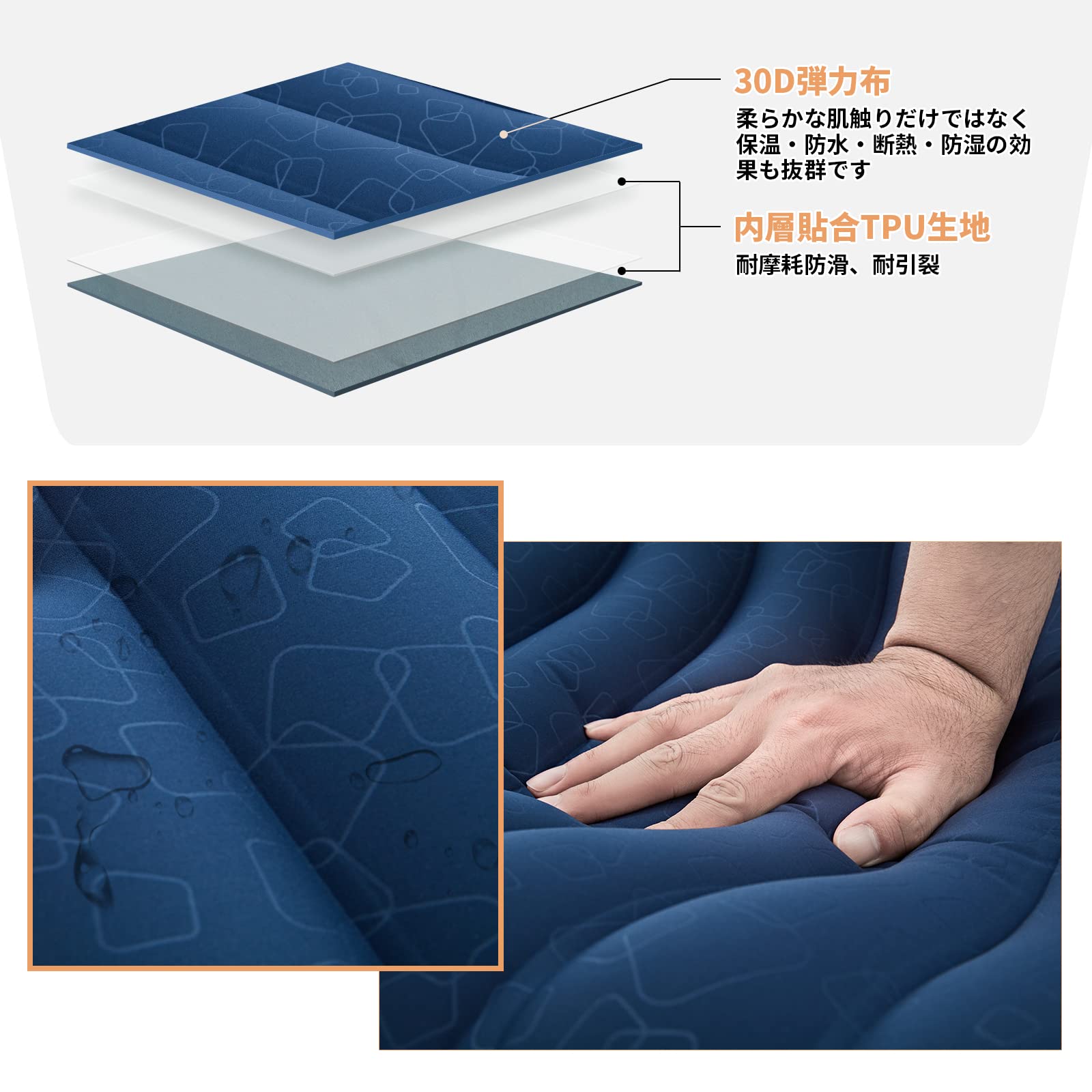 KingCamp エアーマットキャンプマットテント用マット折り畳み11cm厚さ 191x60x11cm