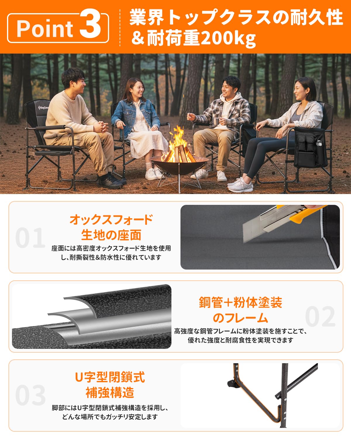 【2026 NEW】KingCamp ASH B10 PLUS ワイドディレクターチェア