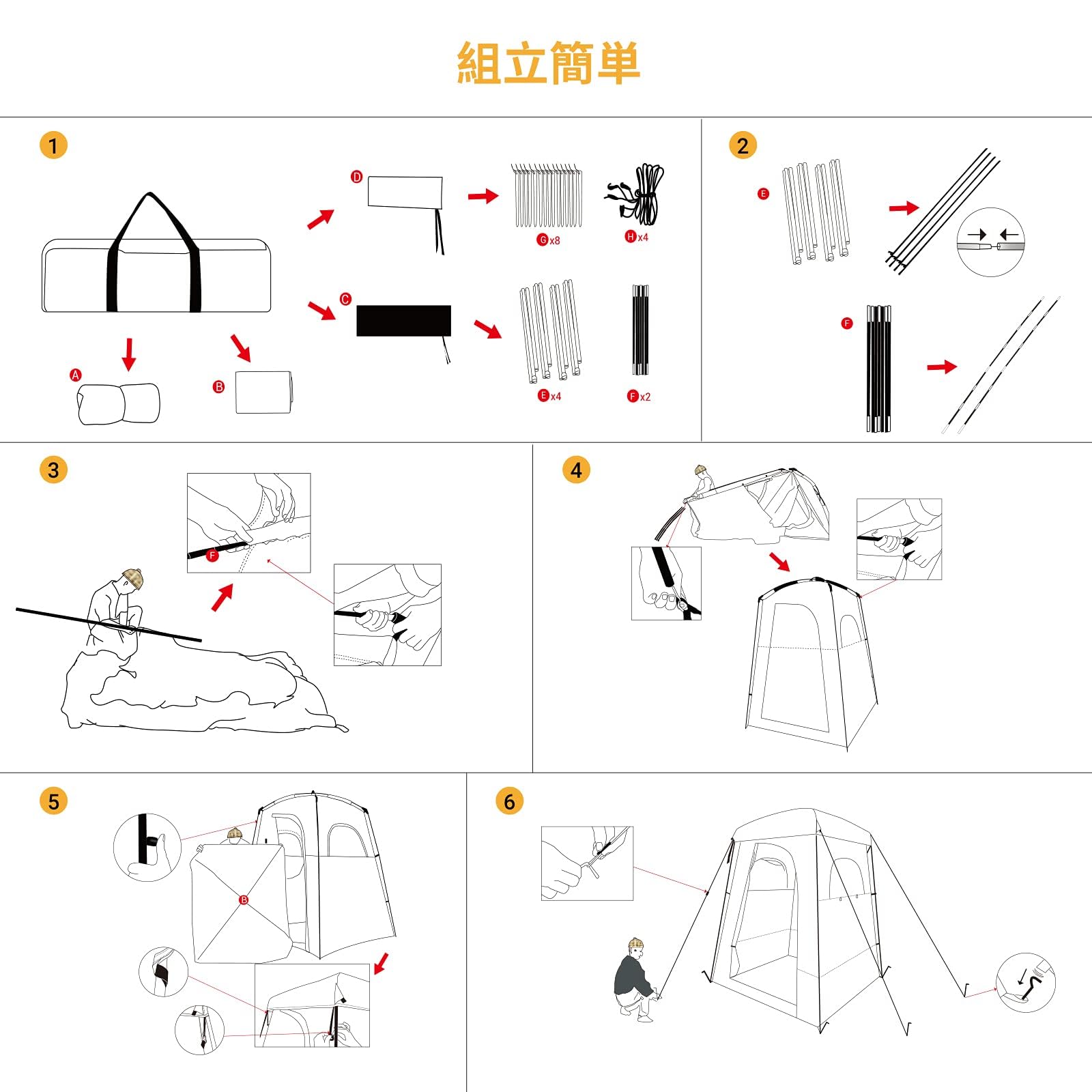 KingCamp 着替えテント簡易シャワールーム トイレ更衣室ビーチテント1人用ポータブルシャワー付き