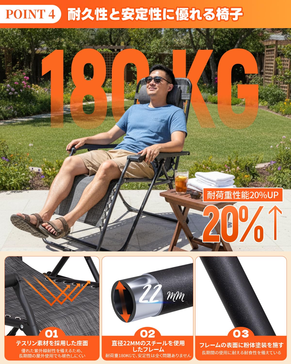 【2026 NEW】KingCamp DAYLILY B10 インフィニティチェア 無段階リクライニング