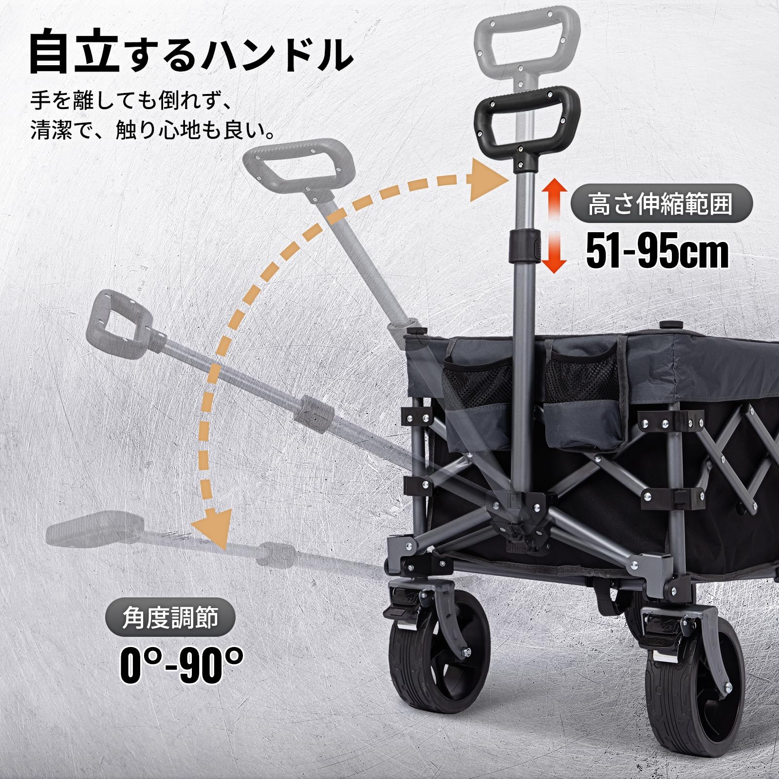 【2026 NEW】KingCamp TrailMate S6 キャリーワゴン 折りたたみ式 大容量110L 全地形対応ワイドタイヤ