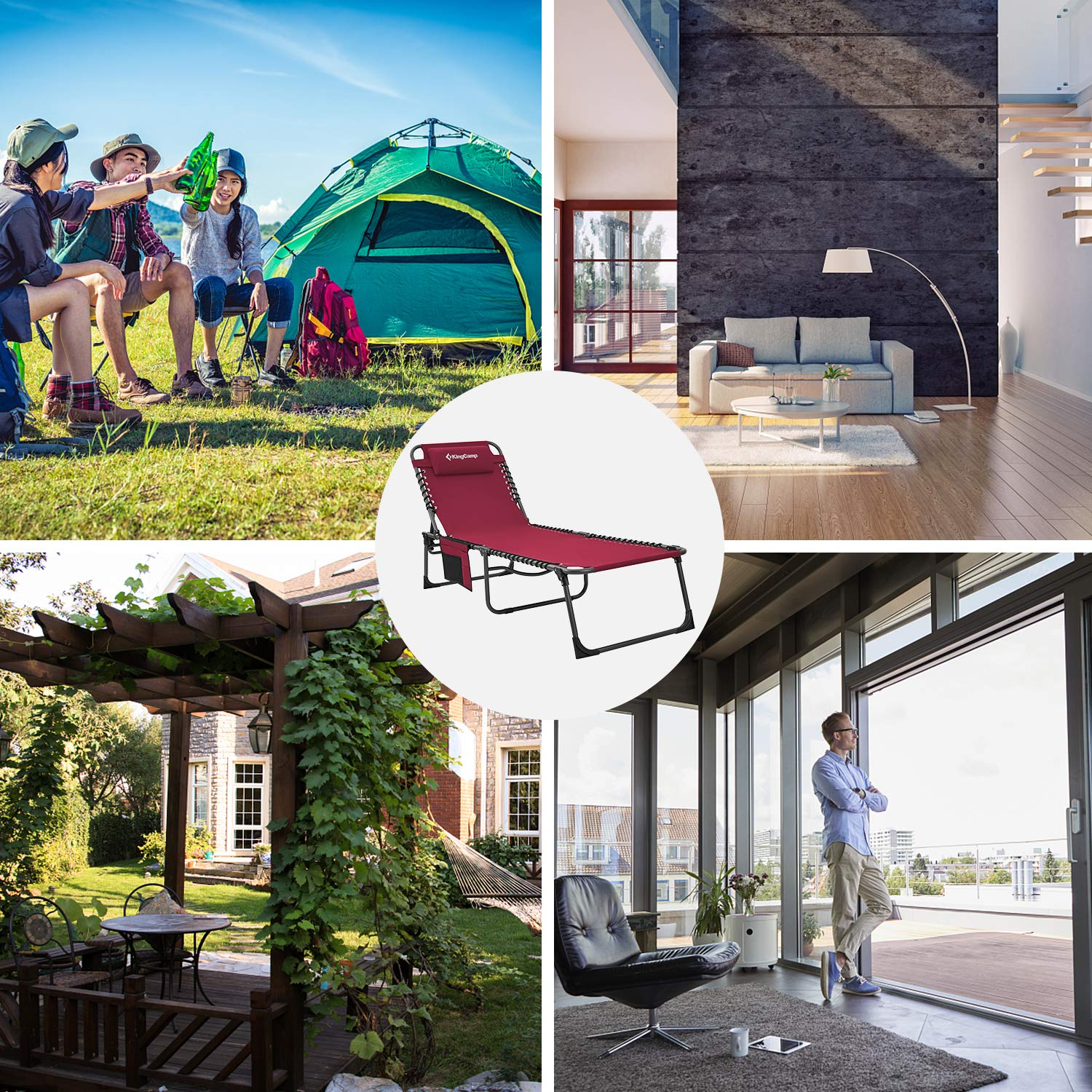 リクライニングチェア 190×60×34/37cm KC2019