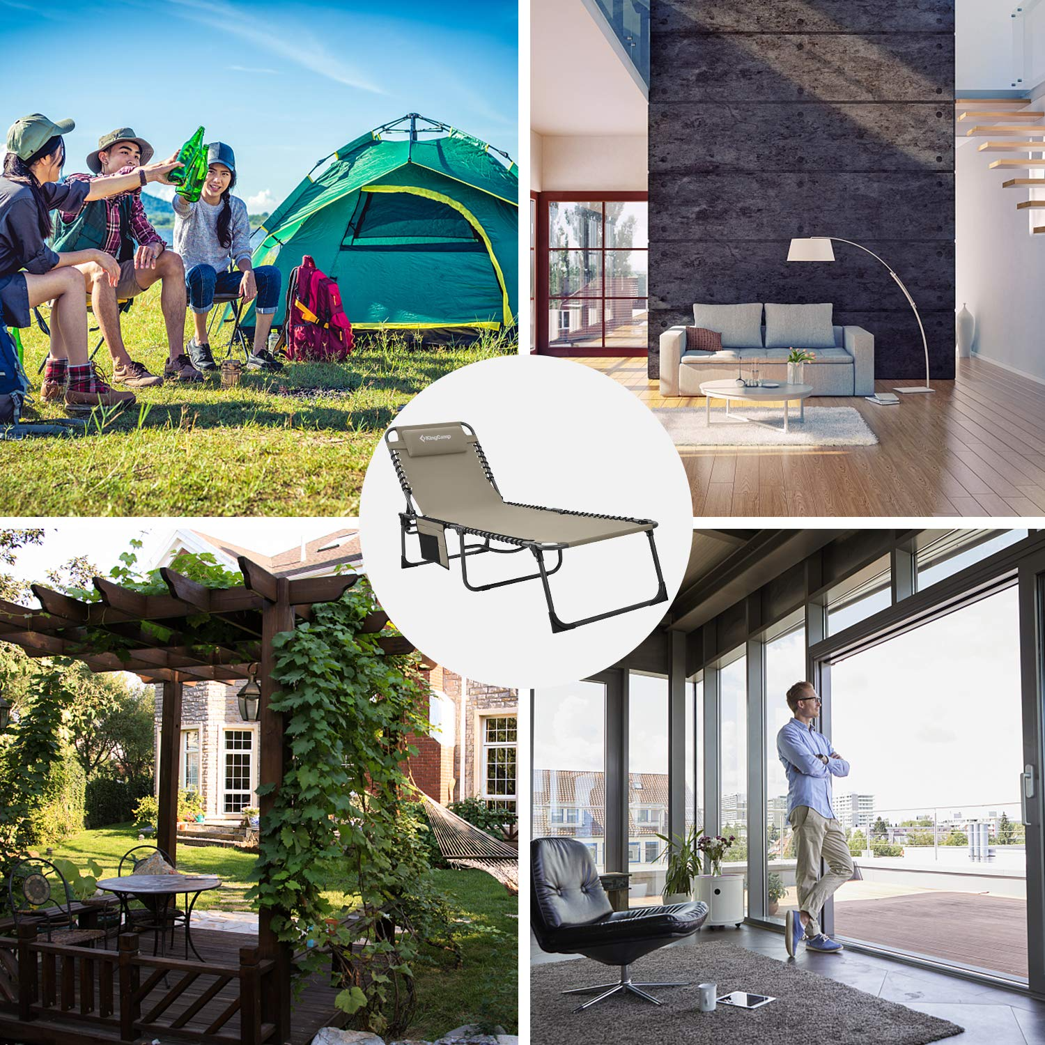 リクライニングチェア 190×60×34/37cm KC2019