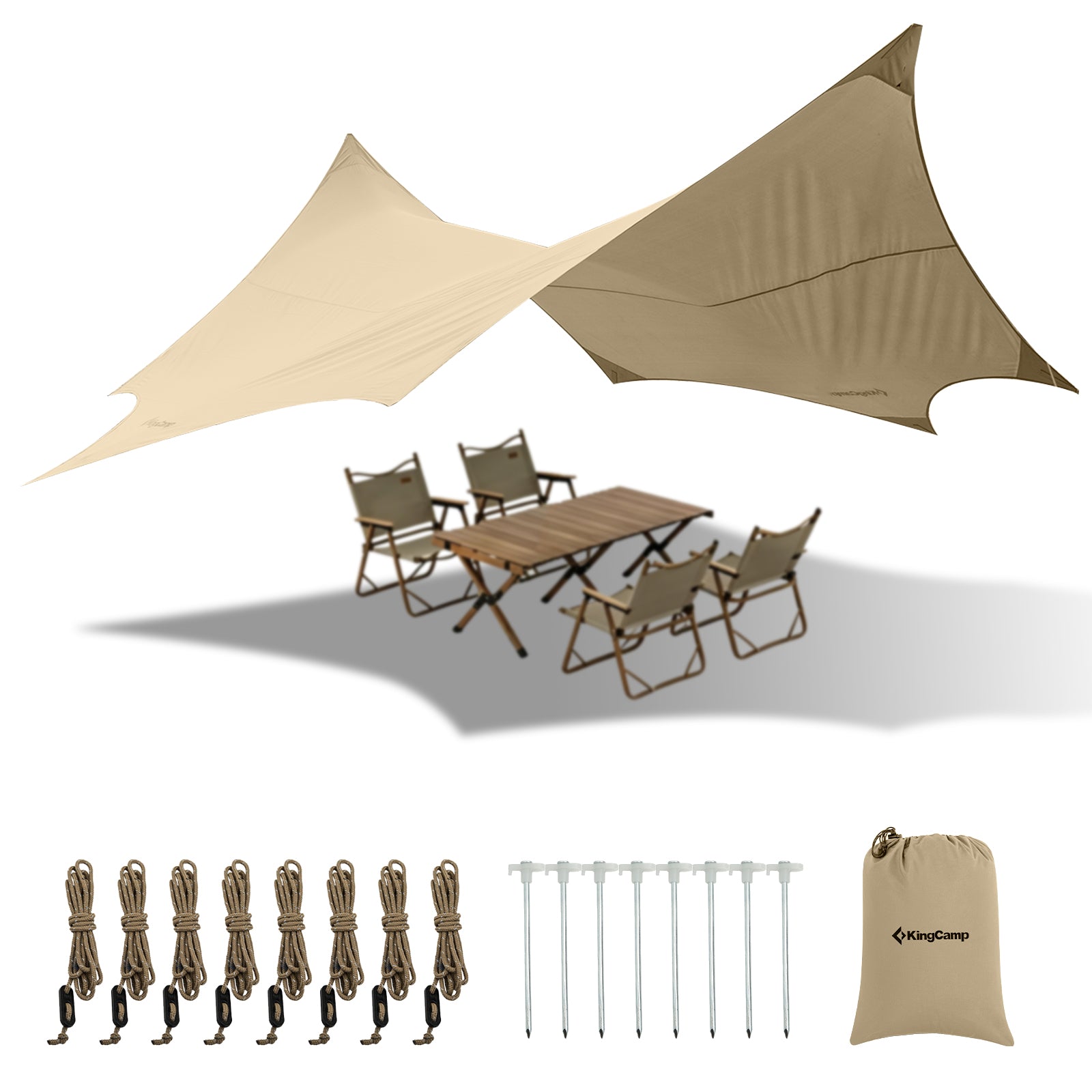 KingCamp Rimini 6 タープ 八角形 軽量設計 410×410cm