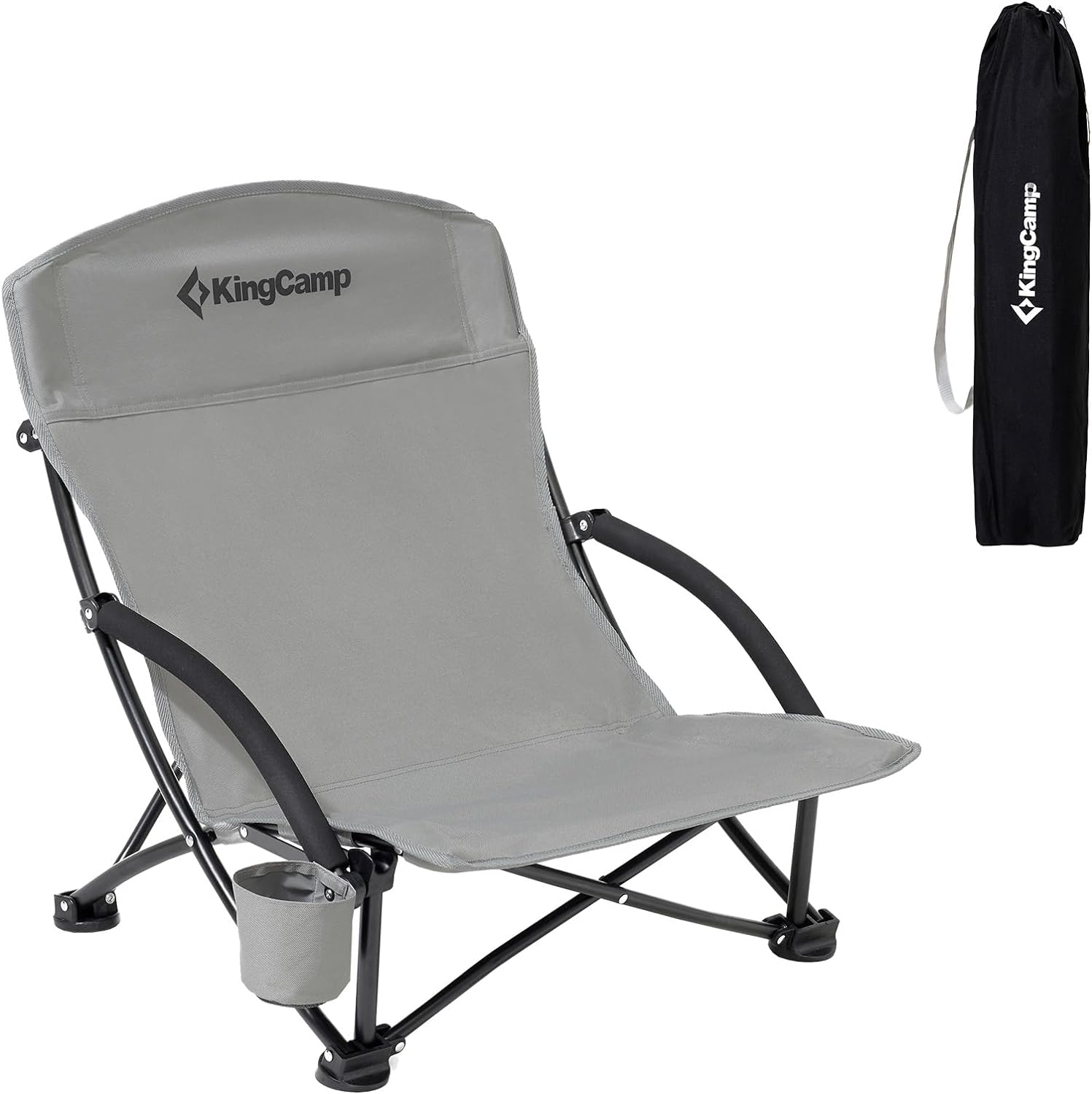 KingCamp アウトドアチェア 折りたたみ あぐらチェア ハイバック ローチェア 耐荷重136kg 収納バッグ付き コンパクト イス キャンプ椅子 お釣り ビーチ 登山