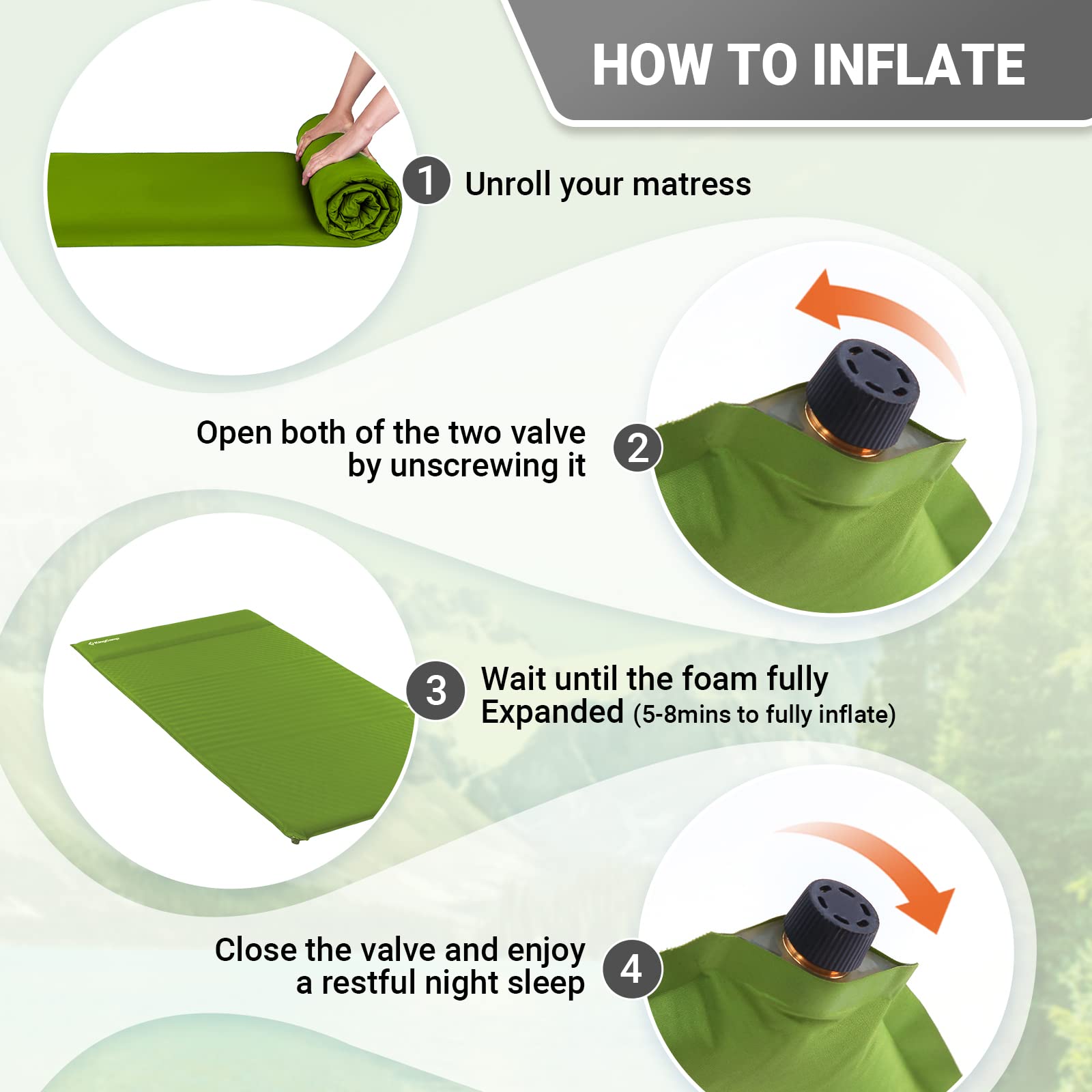 KingCamp 快適な二人用フインフレータブルパッド