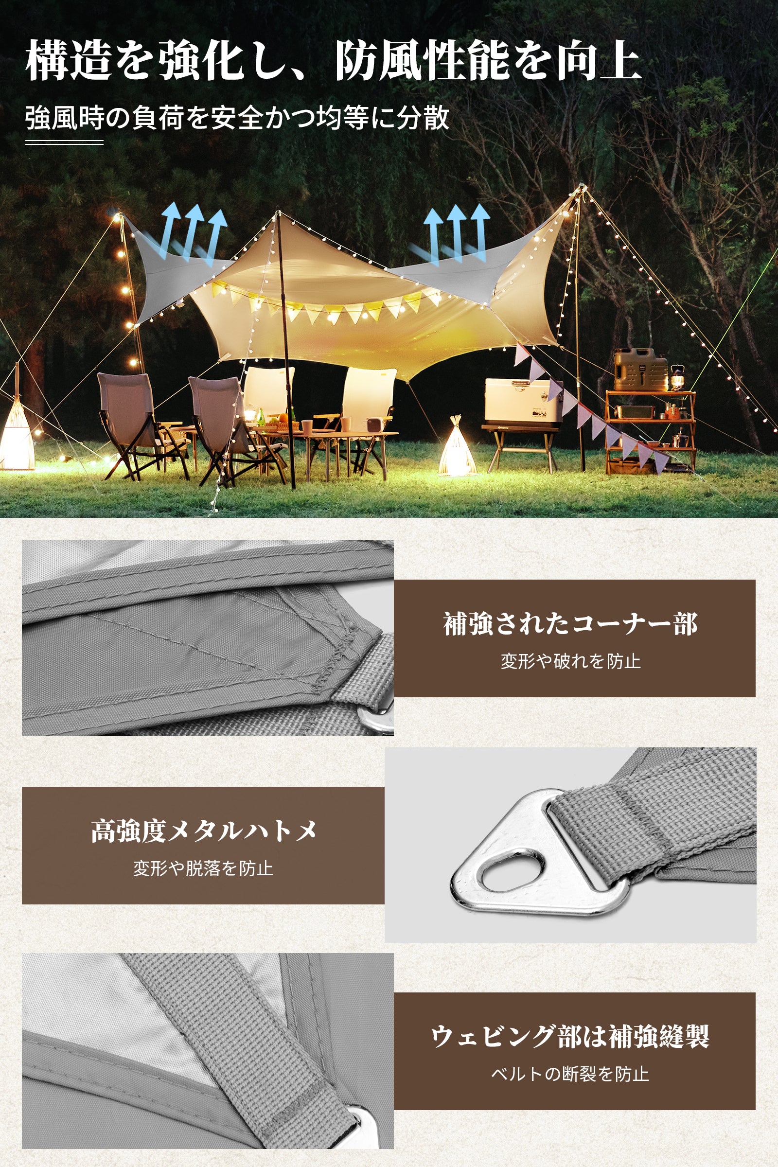 KingCamp Rimini 6 タープ 八角形 軽量設計 410×410cm 遮光・遮熱対応