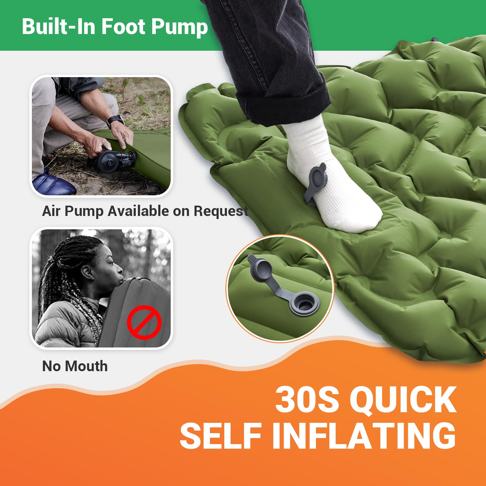 KingCamp おしゃれなシングルエアーパッド広々マットレス