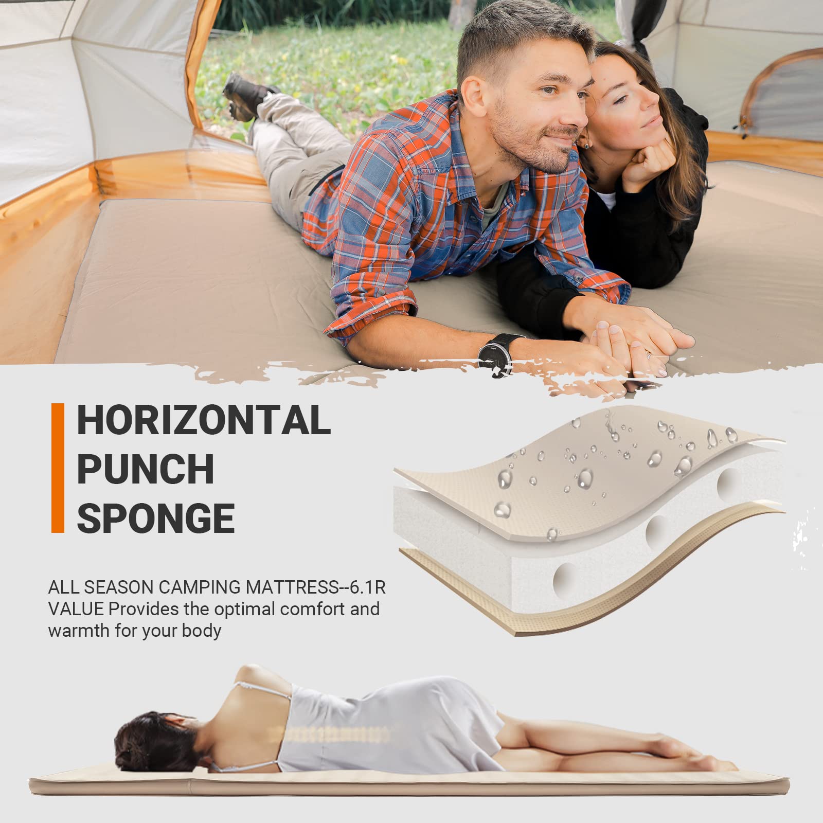 KingCamp 快適な二人用フインフレータブルパッド