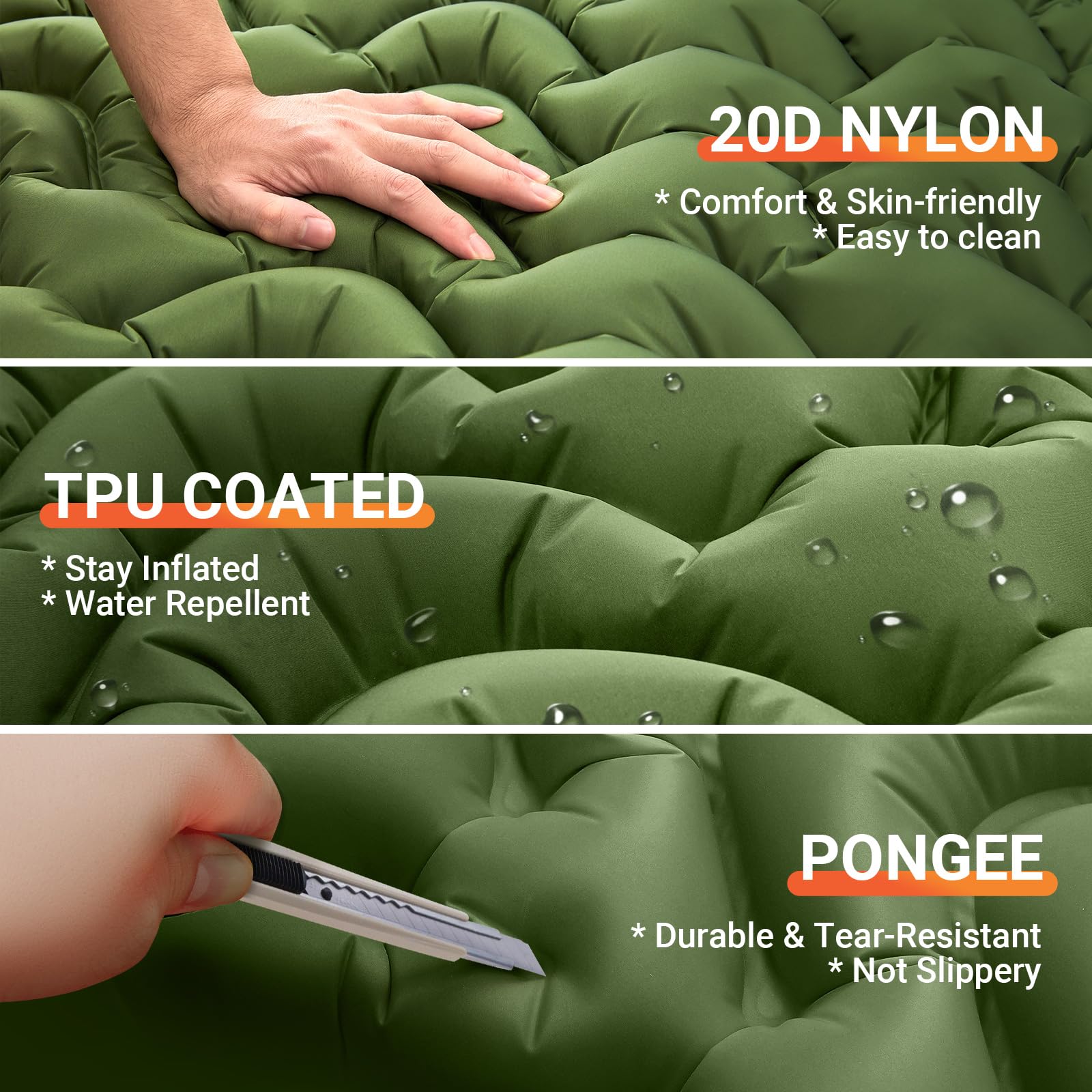 KingCamp おしゃれなシングルエアーパッド広々マットレス