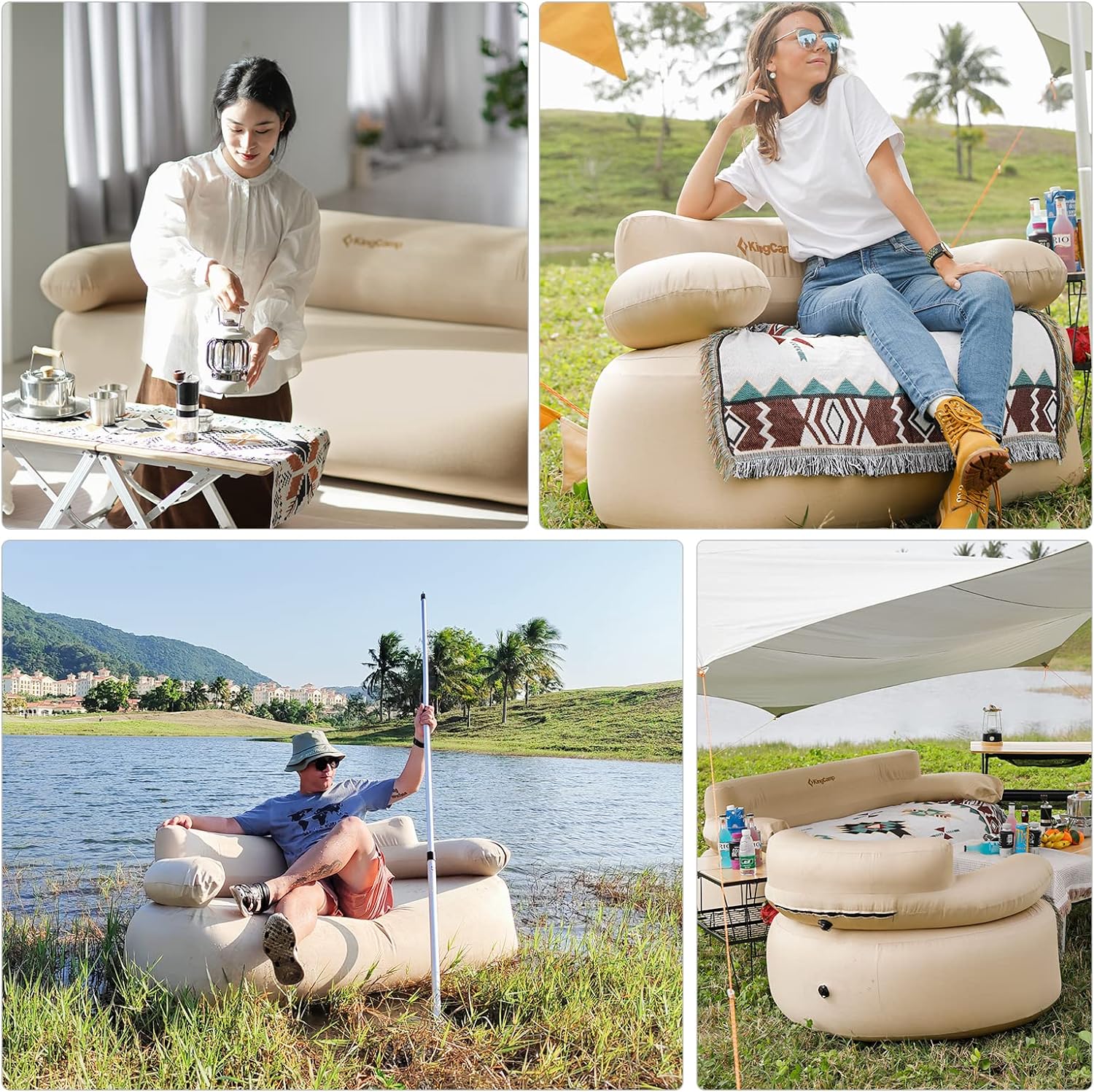 KingCamp エアーソファー【エコ材質 横転防止】