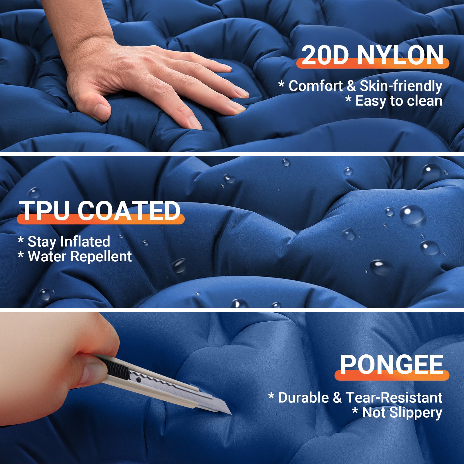 KingCamp おしゃれなシングルエアーパッド広々マットレス