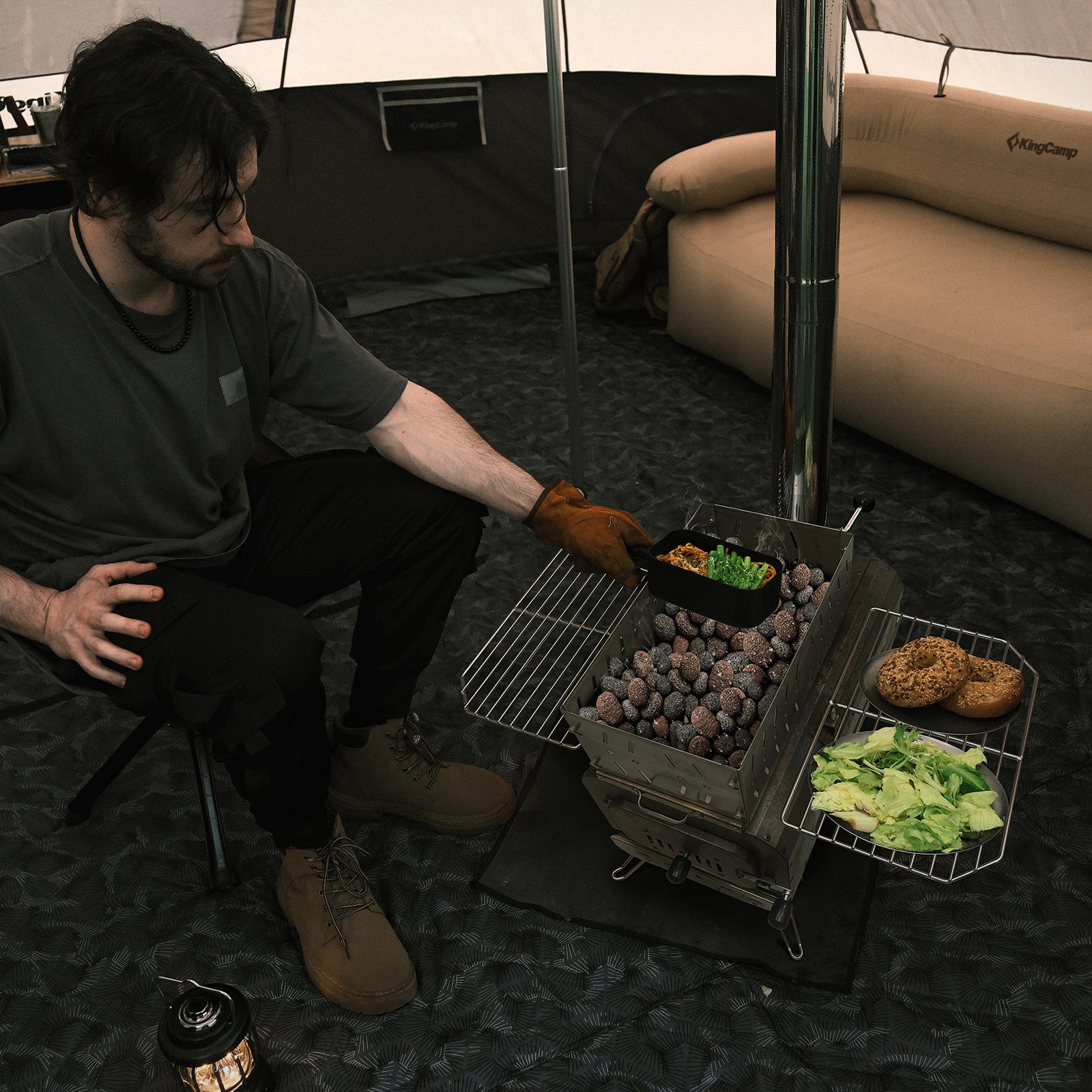 KingCamp ポータブル サウナストーブ バスケット