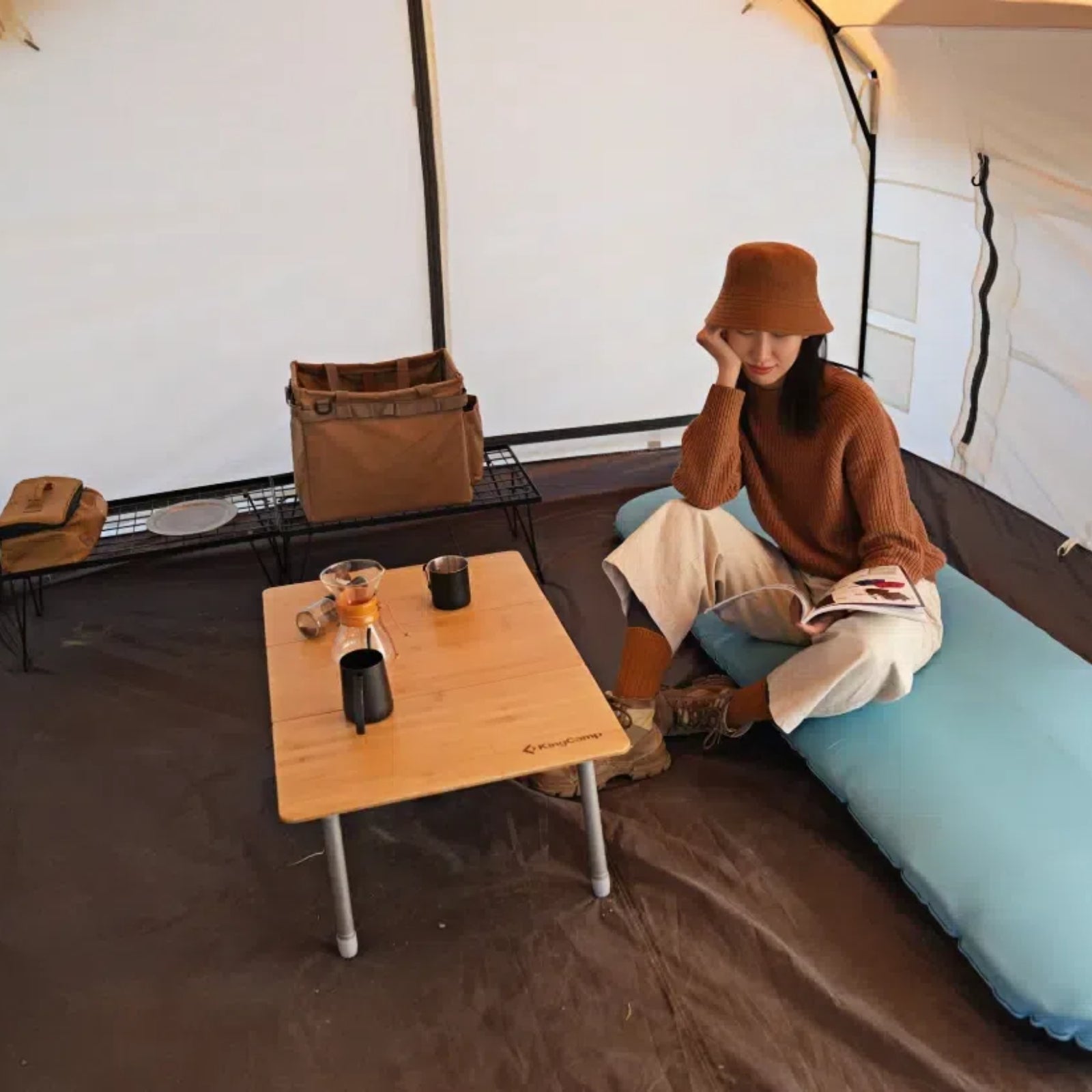 KingCamp アウトドアテーブル折りたたみキャンプテーブル高さ調節75×50×30～40cm KC2111