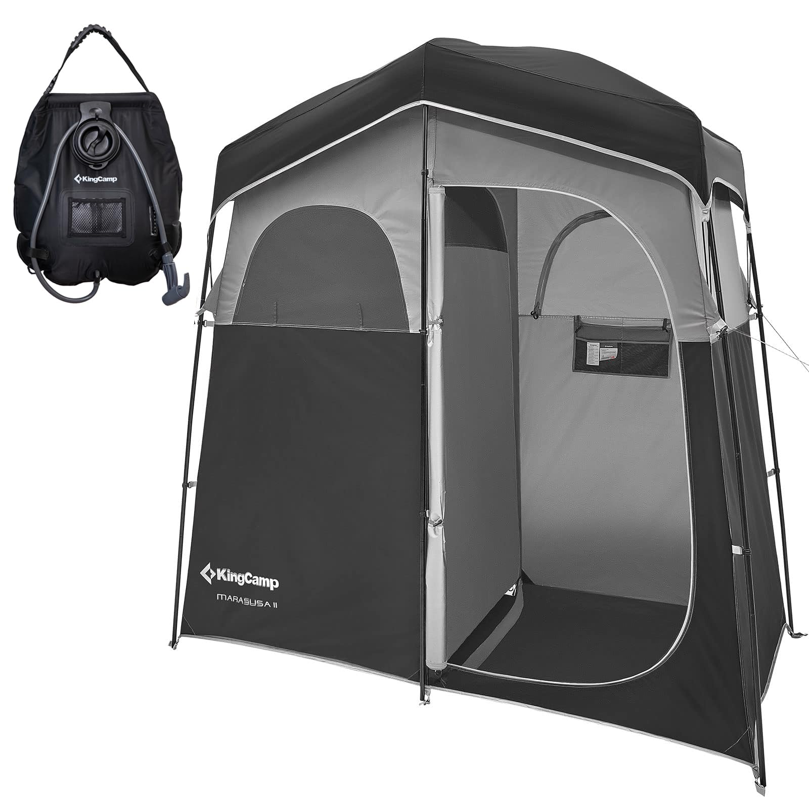 KingCamp 着替えテント簡易シャワールームトイレ更衣室ビーチテント2人用ポータブルシャワー付き