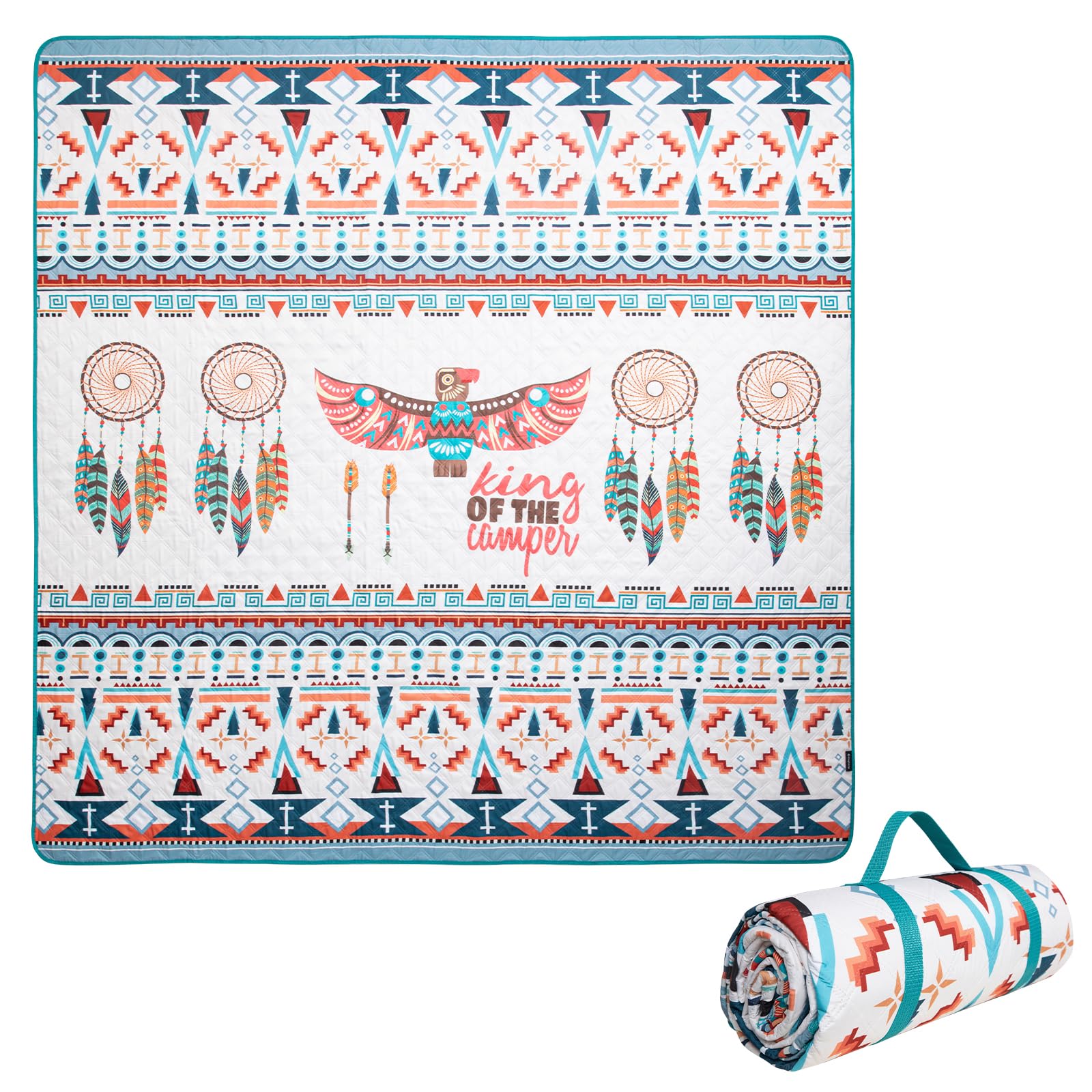 2025 NEW】KingCamp レジャーシート ボヘミアン風大判200x200cm厚手4人