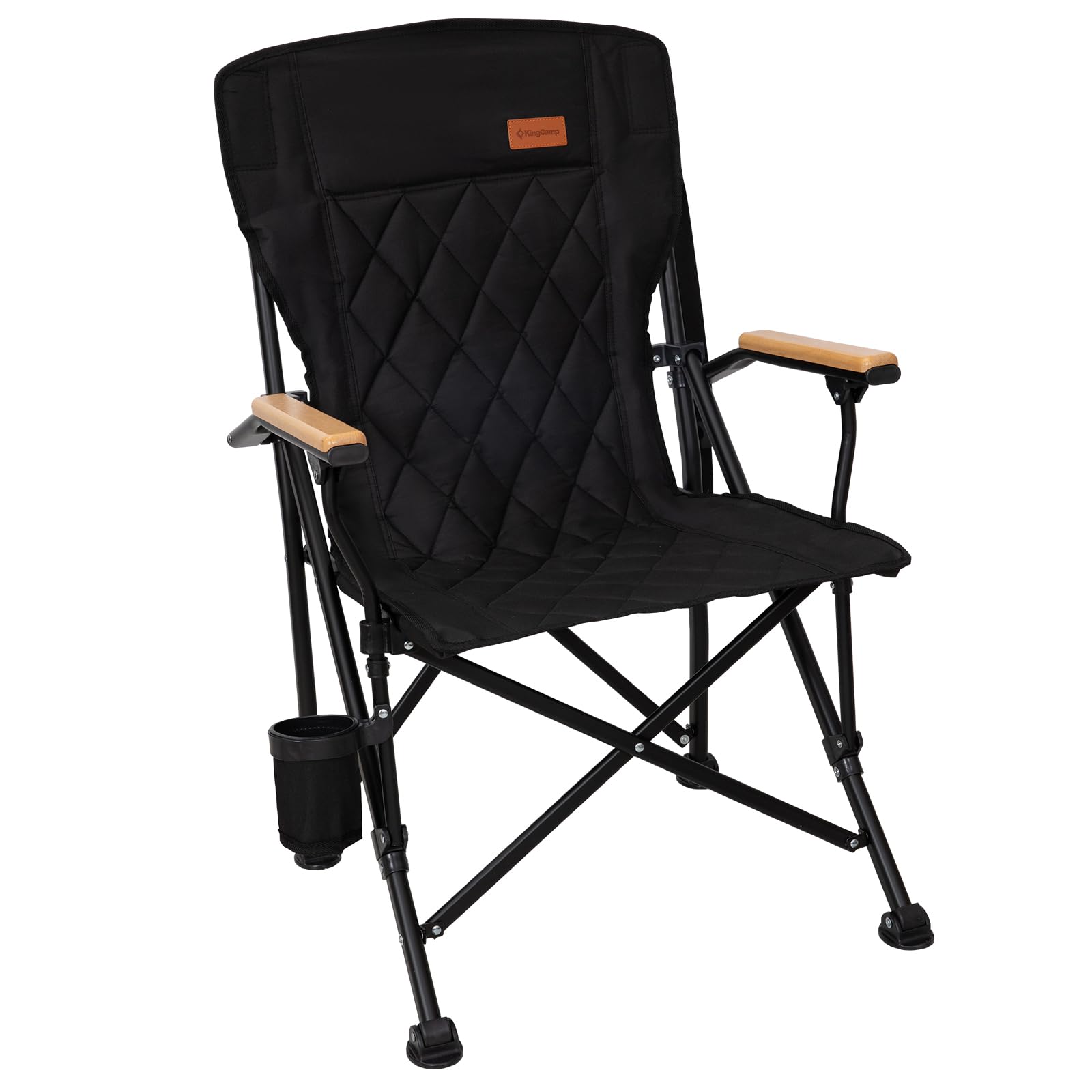 【2025 NEW】KingCamp アウトドアチェアコットン入り木製手すり折りたたみ