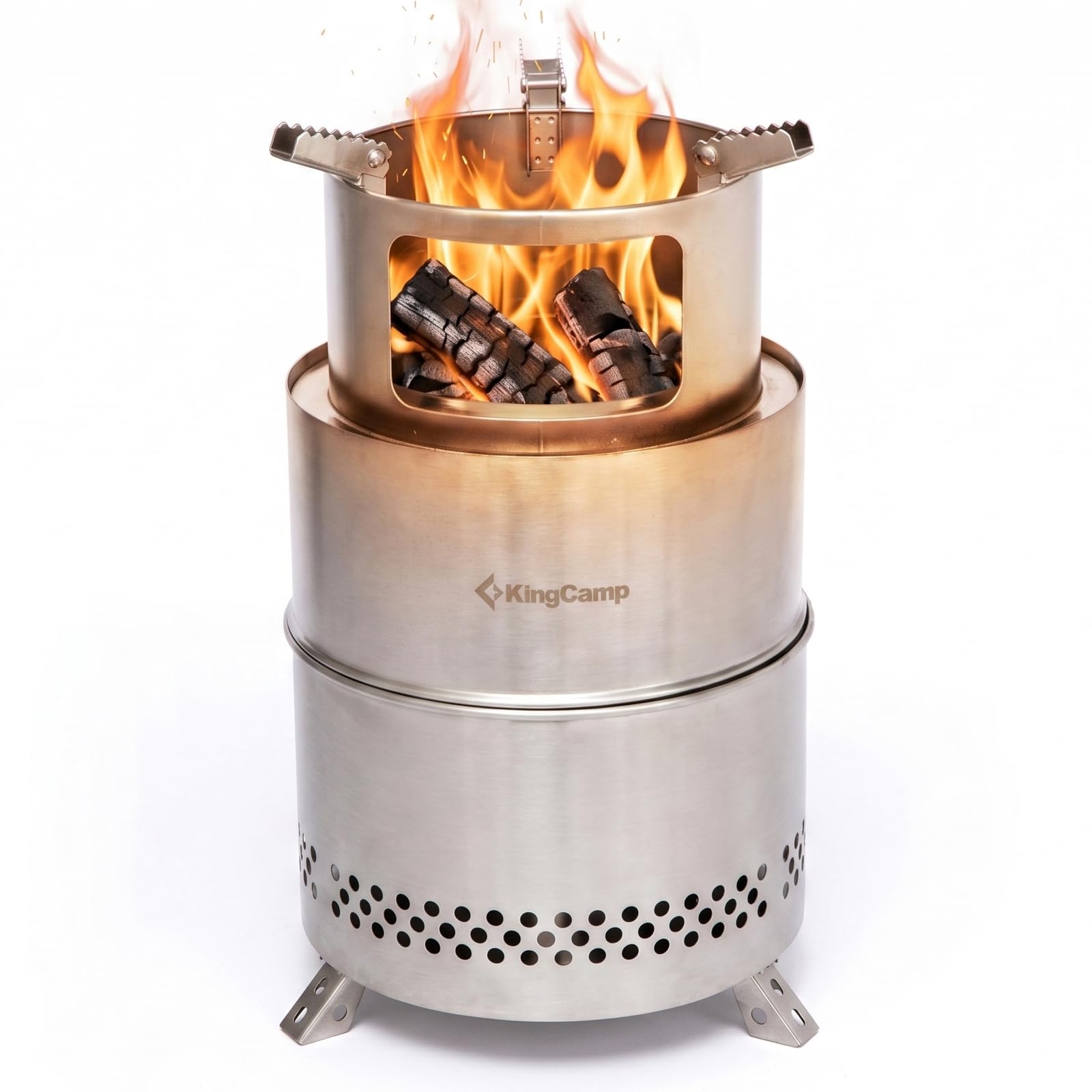 【2026 NEW】KingCamp FIREWOOD M ウッドストーブ ステンレス製焚き火台