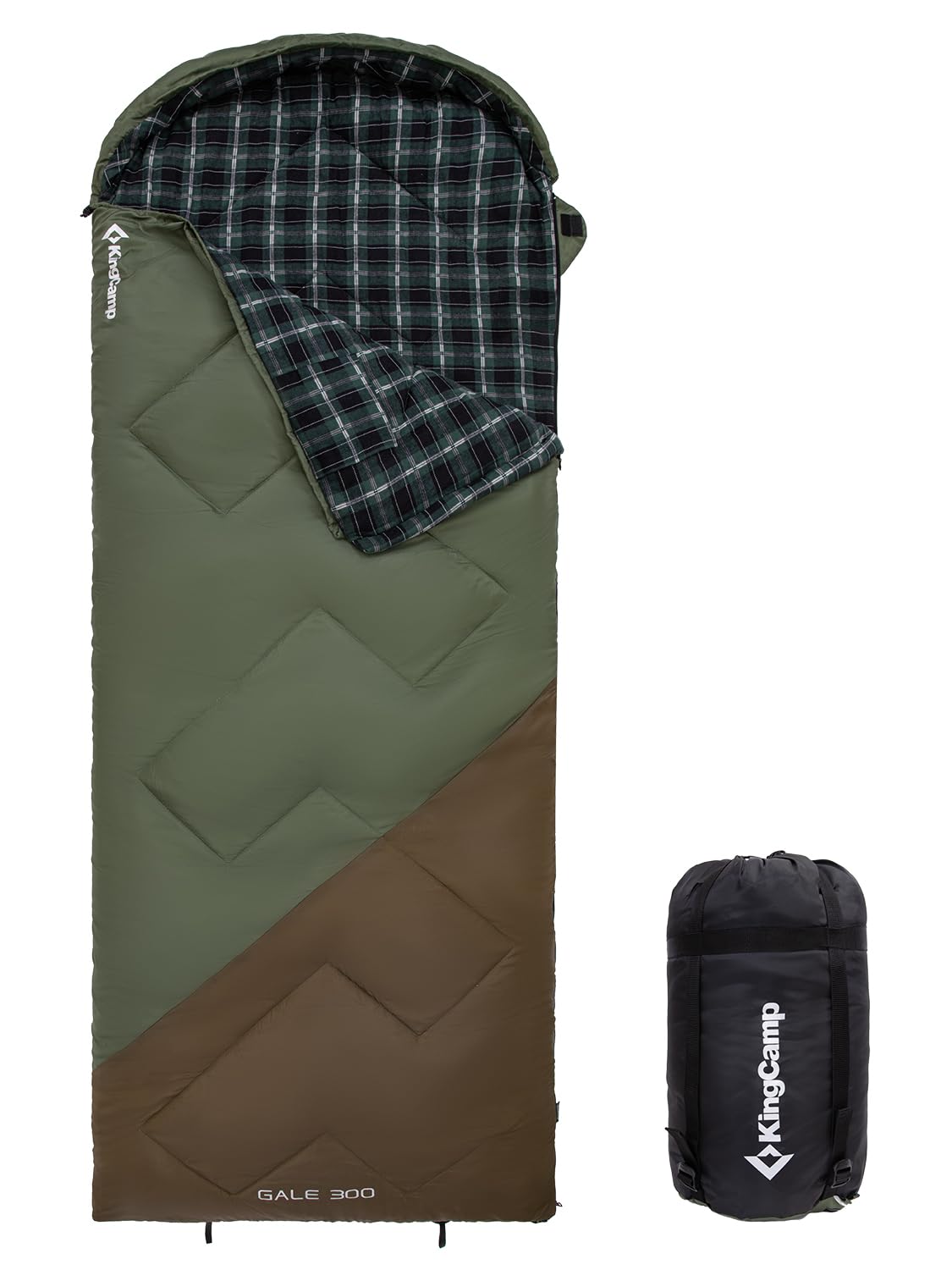 KingCamp 封筒型寝袋冬用防寒防水シュラフオールシーズンフランネル