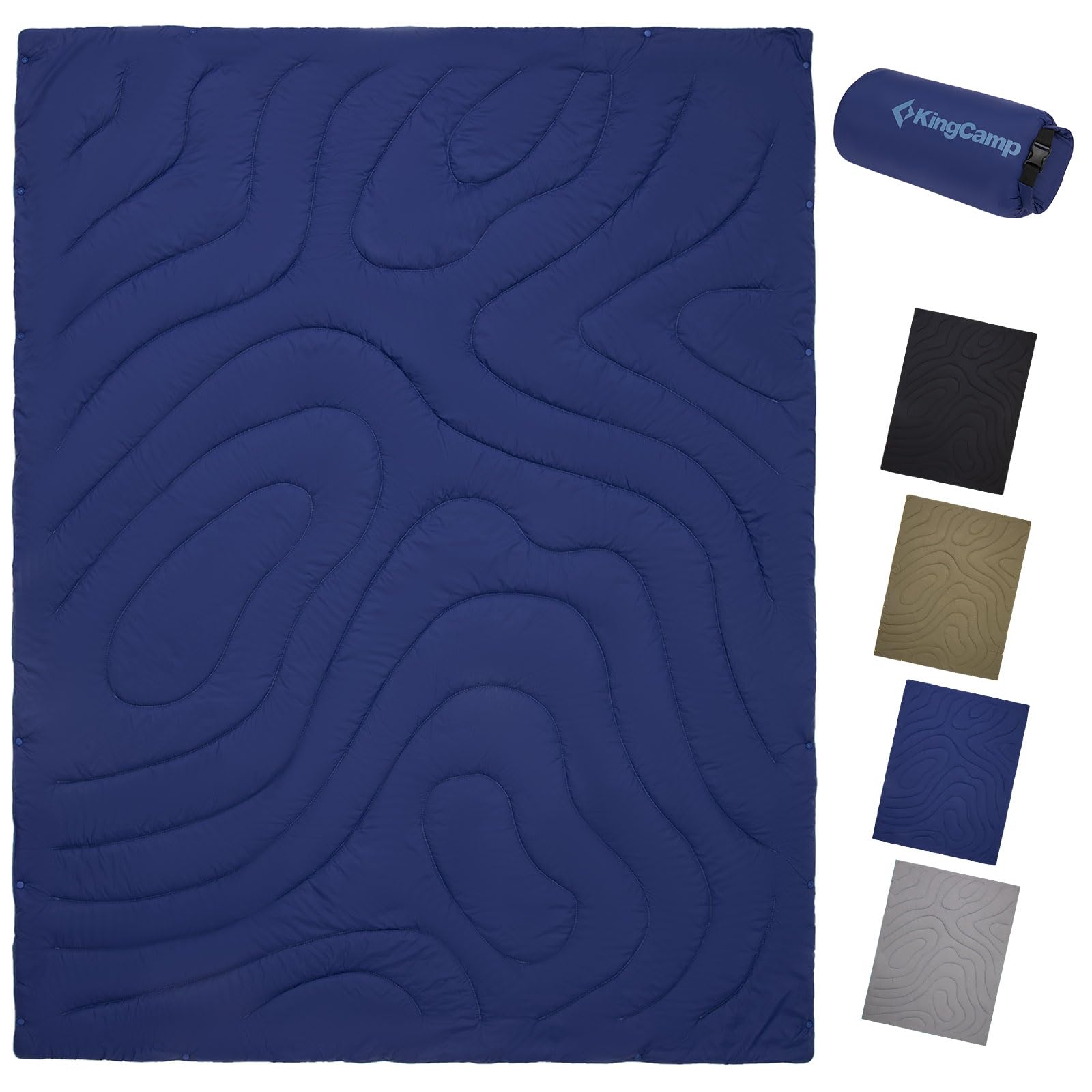 KingCamp キャンプ用ブランケットマルチブランケット大判超軽量スナップボタン付き