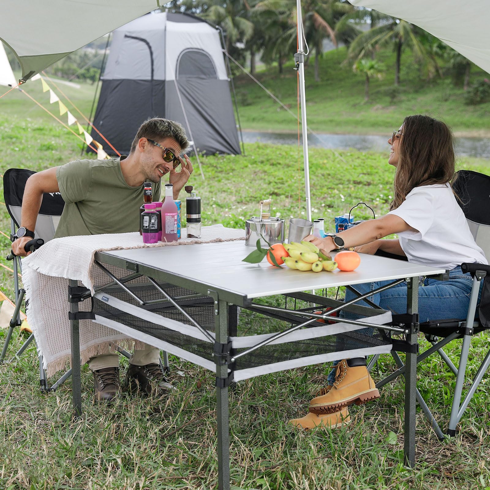 KingCamp アウトドアテーブルアルミキャンプ ロールテーブル