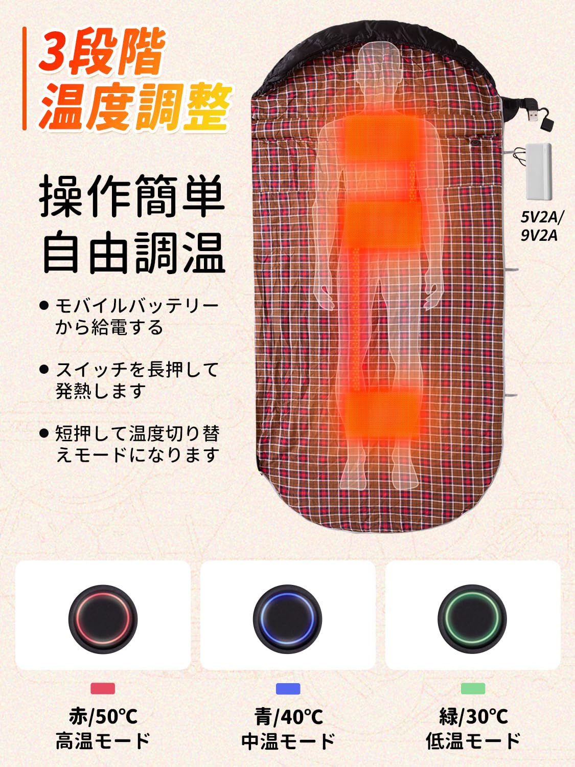 KingCamp キャンプ封筒型寝袋3段階温度調節ワイド大きいサイズ寝袋