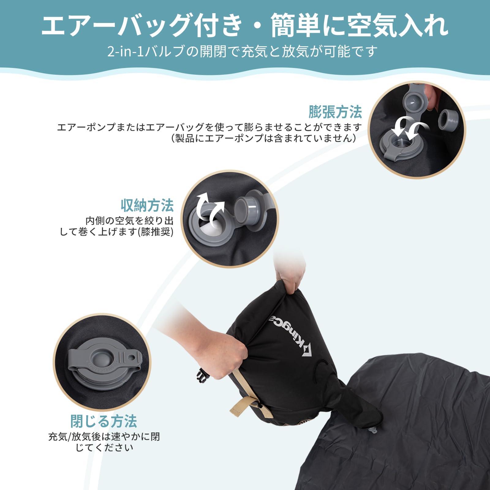 KingCamp超軽量快適シングルクッションメモリーフォーム寝床マット