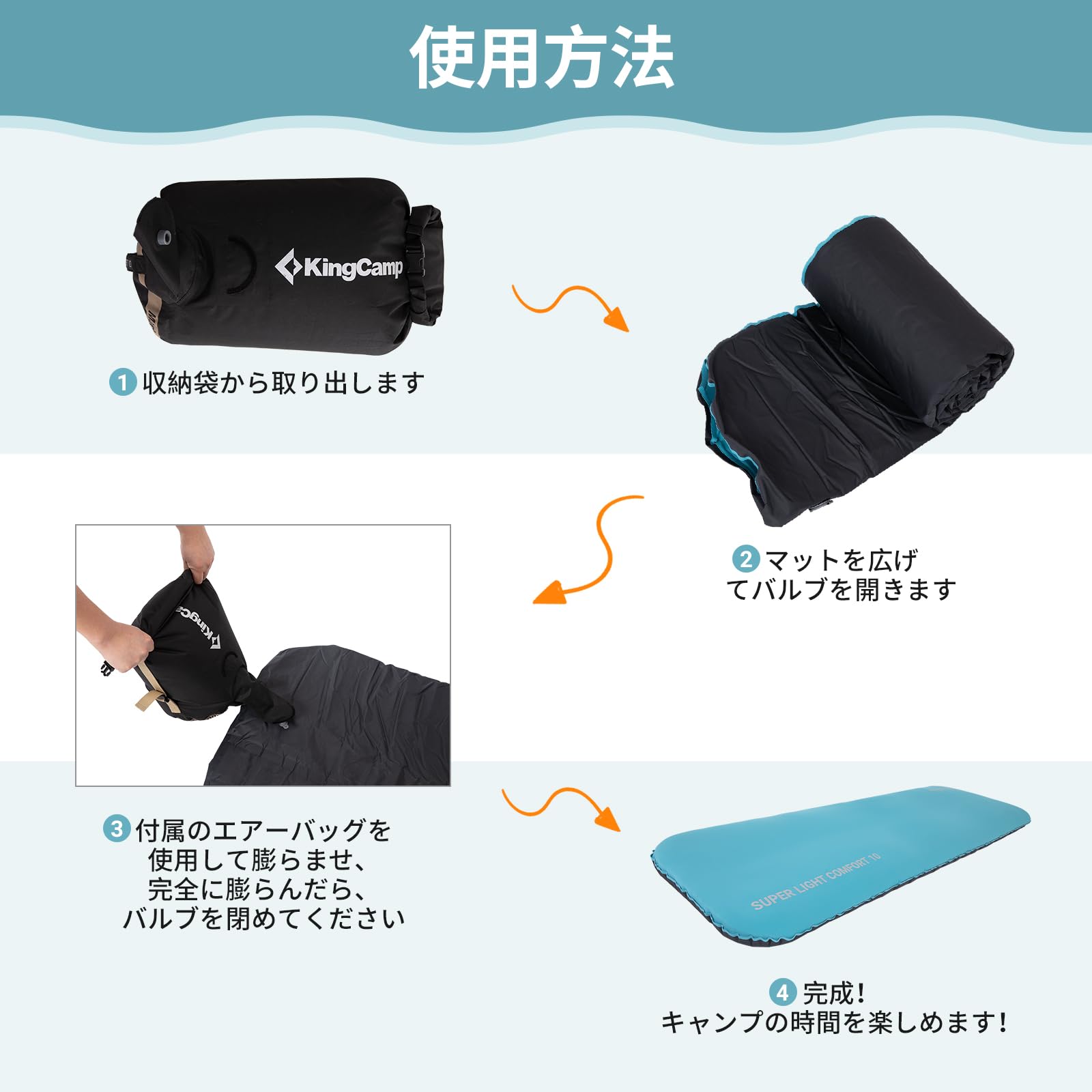 KingCamp超軽量快適シングルクッションメモリーフォーム寝床マット