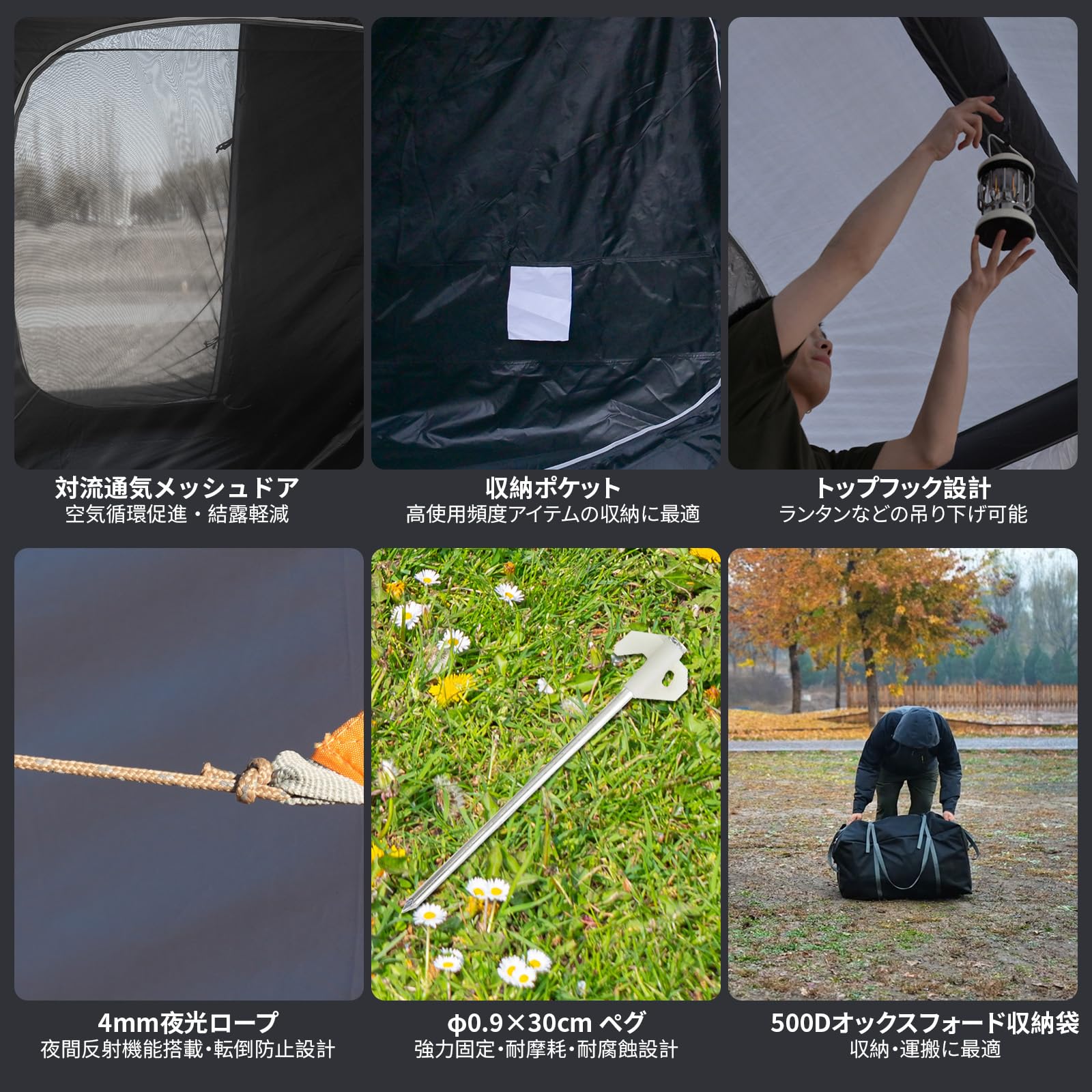 KingCamp 充気式カーテント6.8m×3.2m8-10人用 超大空間 2ルーム車用